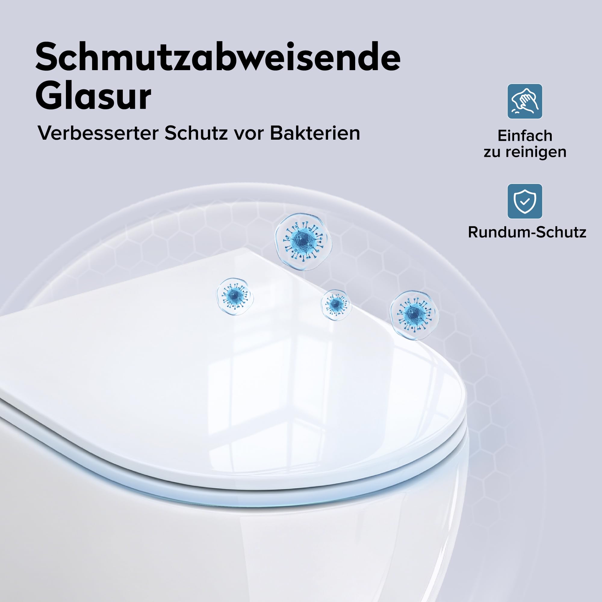 doporro Hänge WC mit Bidet Funktion, weiß Toilette Tiefspüler, Wand WC Spülrandlos mit Absenkautomatik, leises und sparsames Spülsystem 3/4,5 l, 50 x 36 x 36 cm, Aachen179 neu