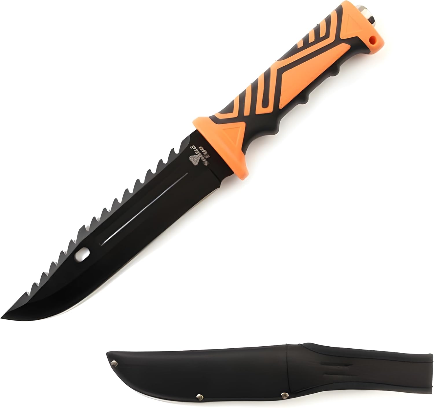 Snake Eye Tactical Ultimate Outdoors Survival Knife Fixed Blade Knife for Hunting, Fishing, Foraging, Camping, and Bushcraft Stainless Steel Knife With Sheath (Orange)