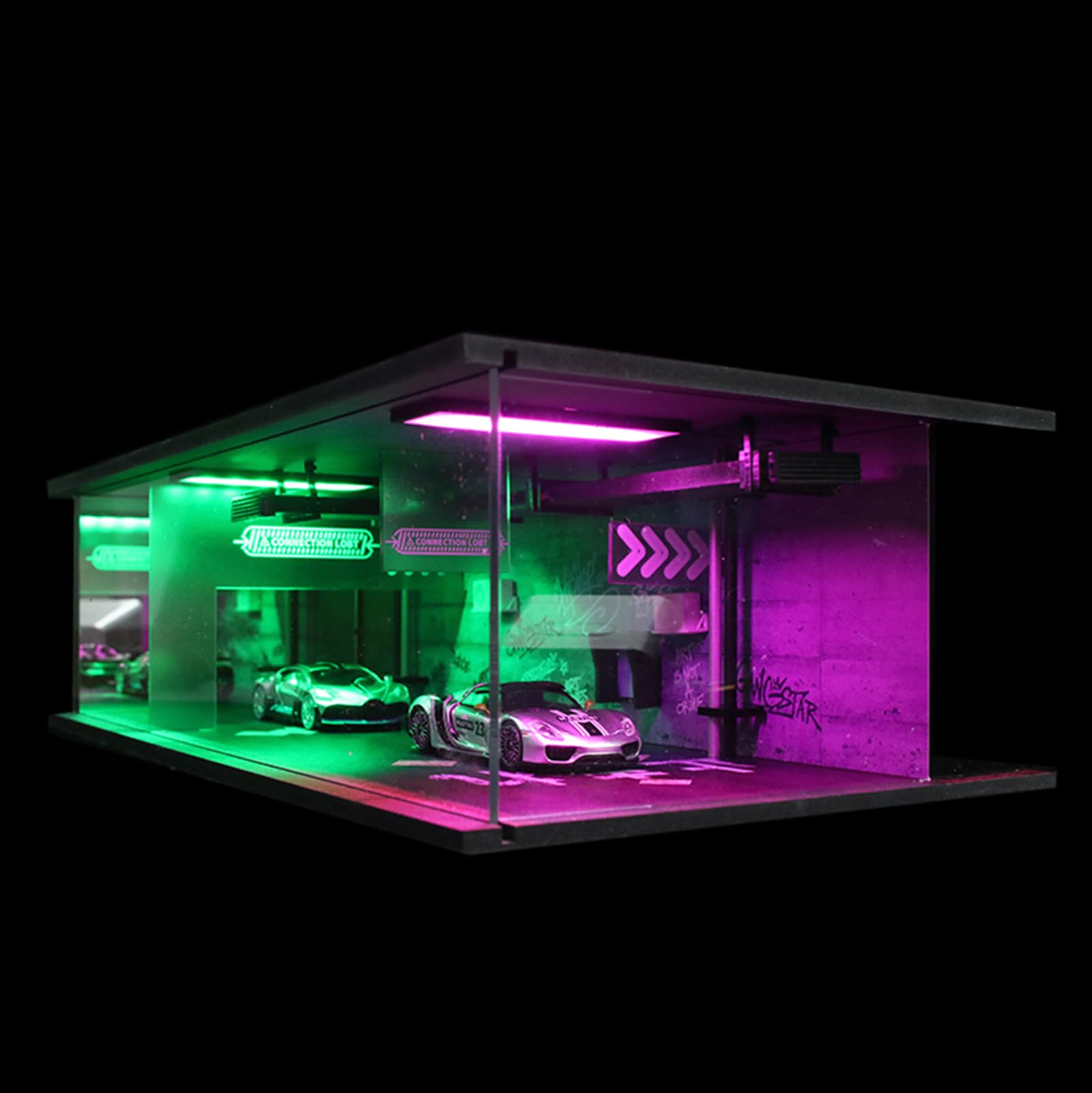 Amazon.co.jp: 1/64 ネオンスタイル LED ジオラマ ディスプレーケース