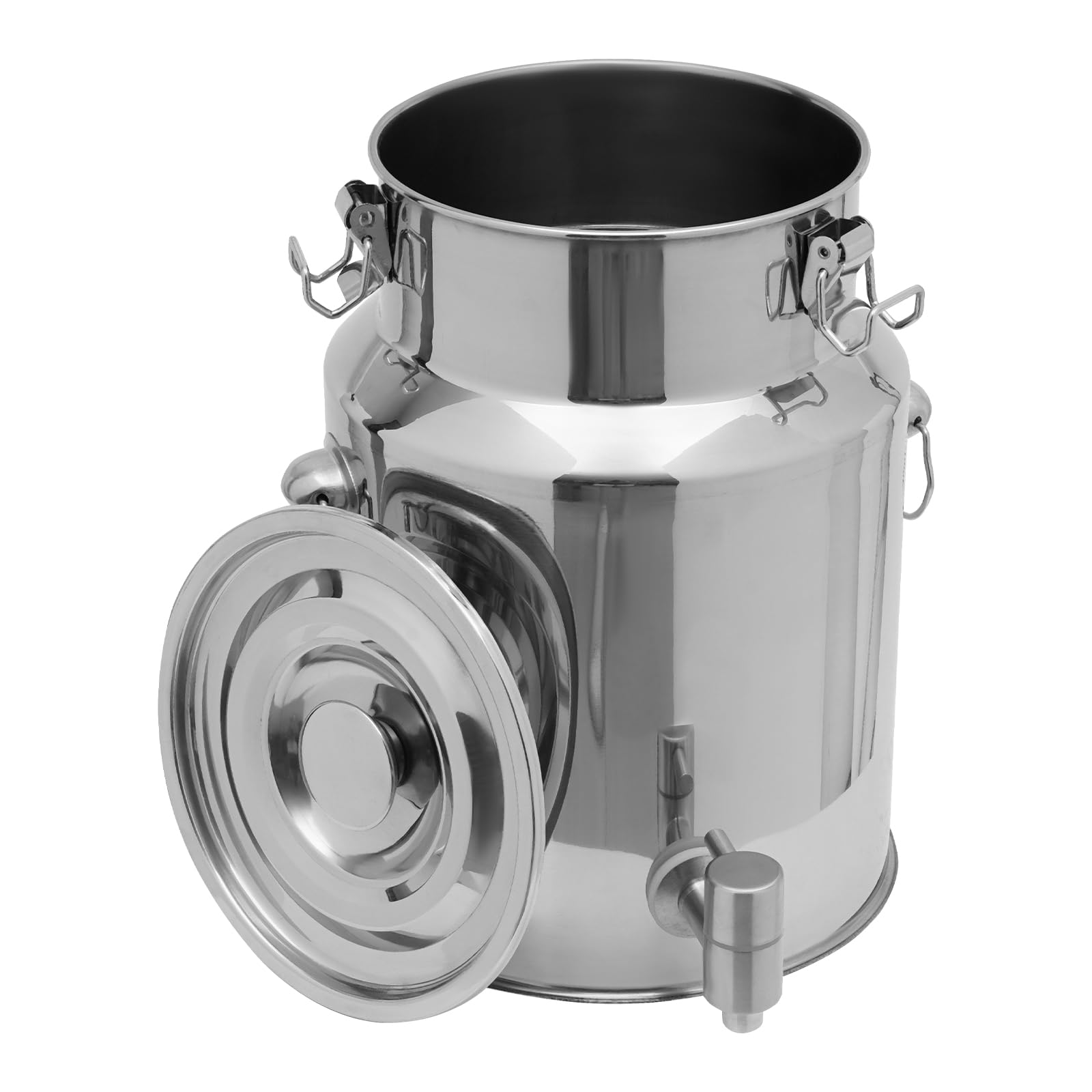 GXFCHYL 10L/2.64Gallon Beverage Drink Dispenser 304 Stainless Steel Milk Can with Carry Handles,Faucet,and Sealed Lid,Milk Jug Dispenser Milk Bucket Wine Pail Bucket for Milk Wine Oil