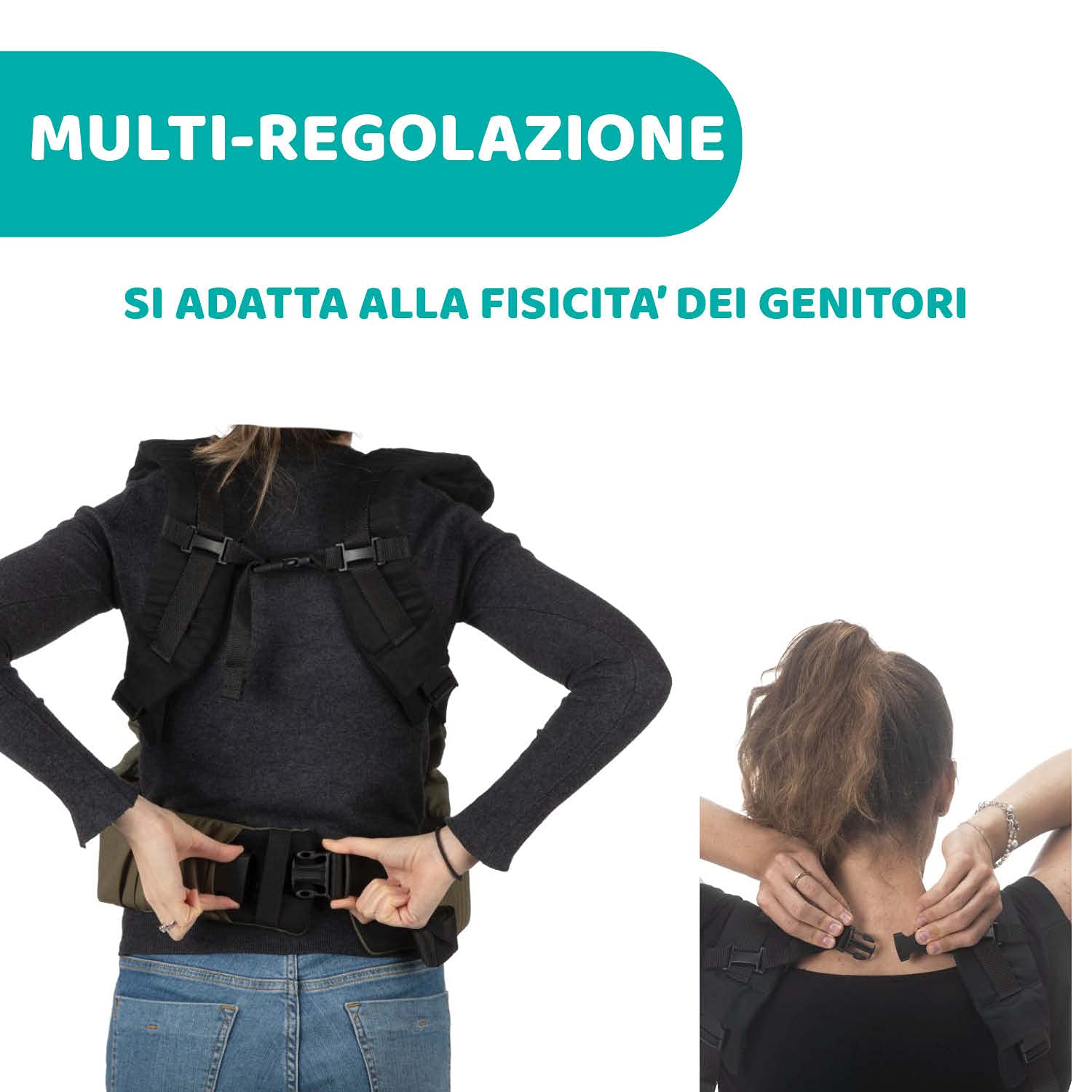 Chicco Marsupio Neonati Ergonomico Myamaki Fit, Zaino Porta Bambino dalla Nascita a 15 kg, Porta Bebè Evolutivo Multifunzione con Seduta e Pannello Regolabili, Supporto per Schiena e Collo - Leaf