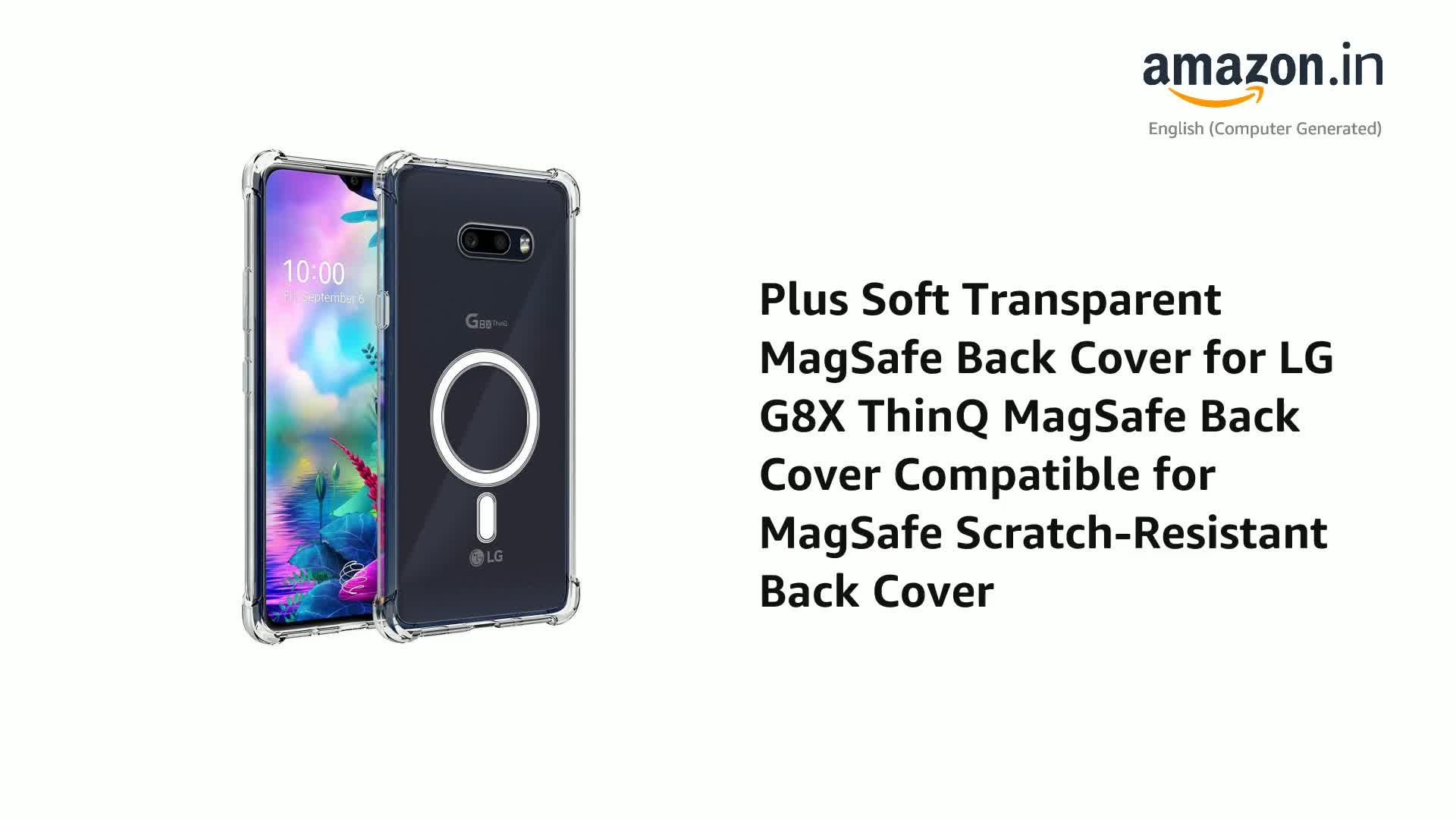 Plus Rubber Soft Transparent Magsafe Back Cover for LG G8X Thinq 