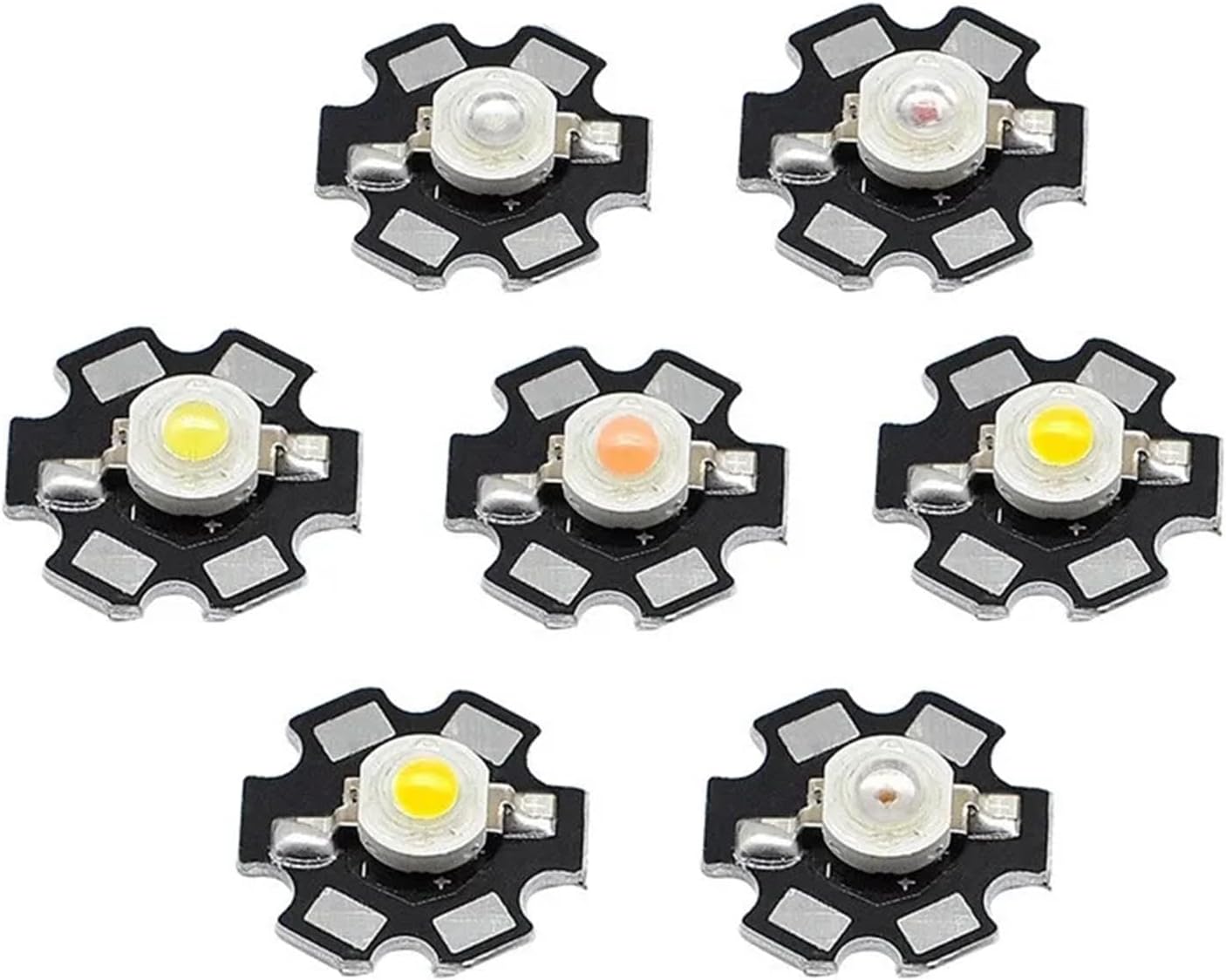 100pcs 1W 3w LED chip High Power Lamp Bead Light Red Green Blue Weld 20mm PCB heatsink 620nm 460nm 520nm Full Spectrum(Blue 460-465nm,1W)