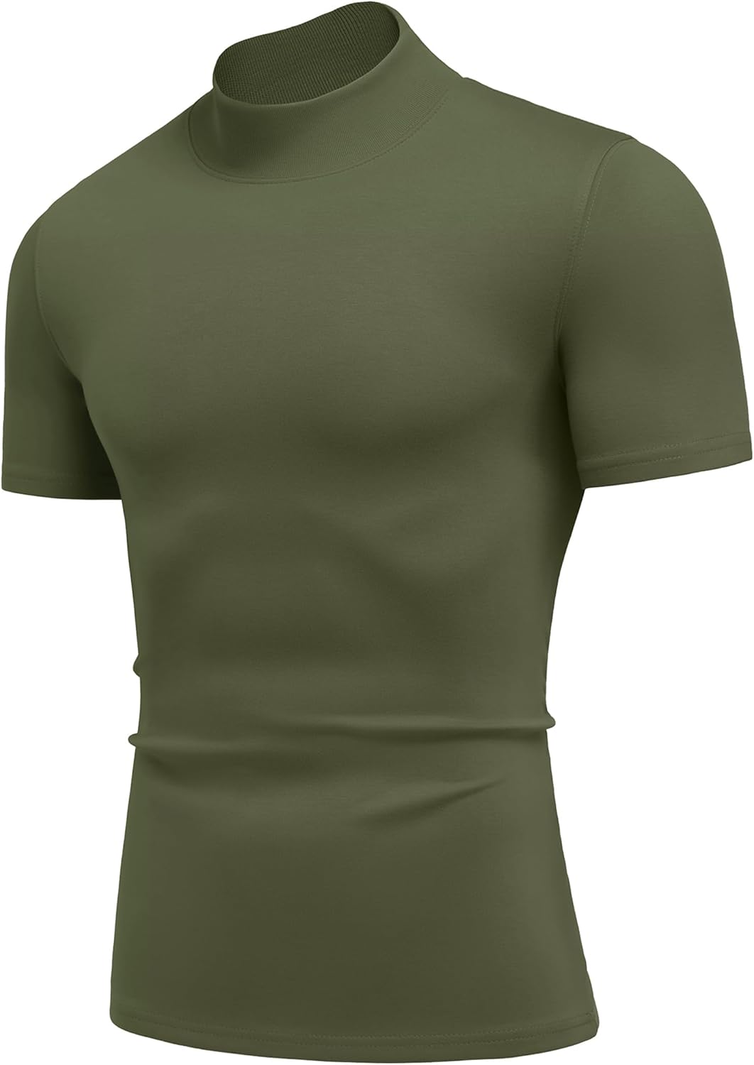 COOFANDY Men's Mock Turtleneck Short Sleeve Casual Stretch Sweater - Image 6