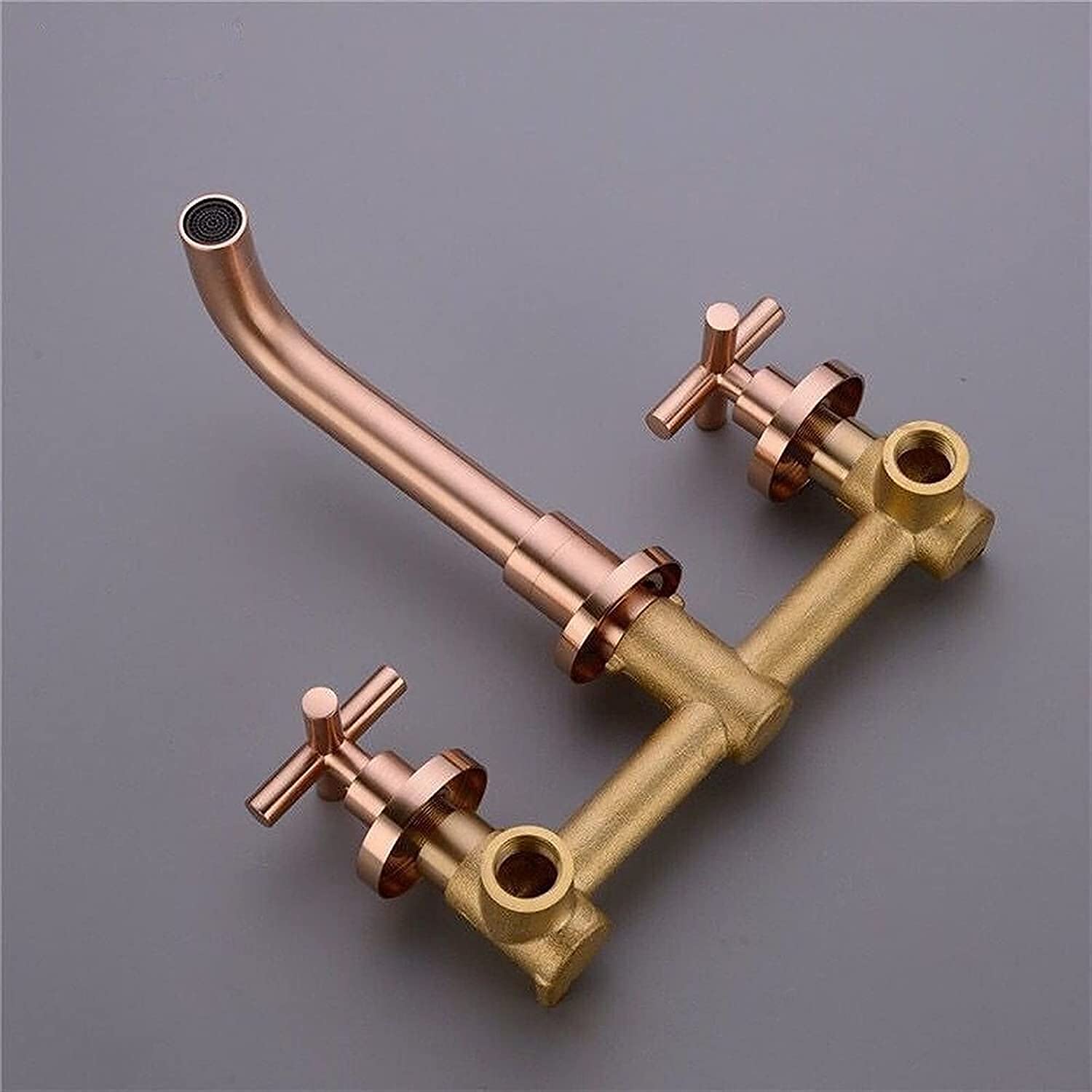 Rubinetti, Tutti i Marchi nascosti Acqua Fredda Calda rubinetti per lavabo Oro Spazzolato Doppia Maniglia Doppio Rubinetto Aperto Triplo Villa Hotel Rubinetto dell'Acqua