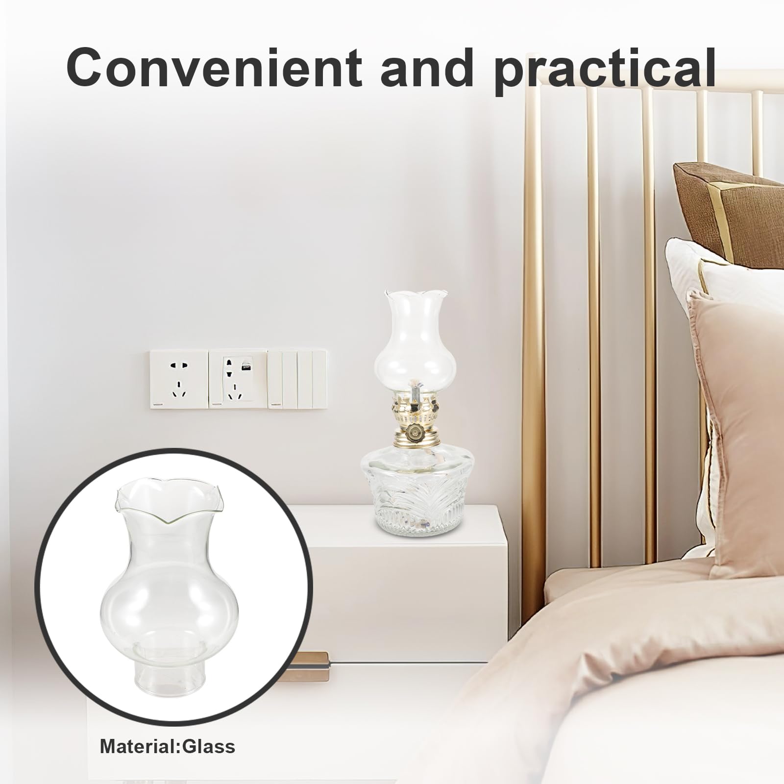 EXCEART Glass Lamp Shade Replacement for Kerosene Oil Lamp Clear Vintage Retro 3Cm Diameter Chimney Cover for Home Decorative Lighting - Image 4