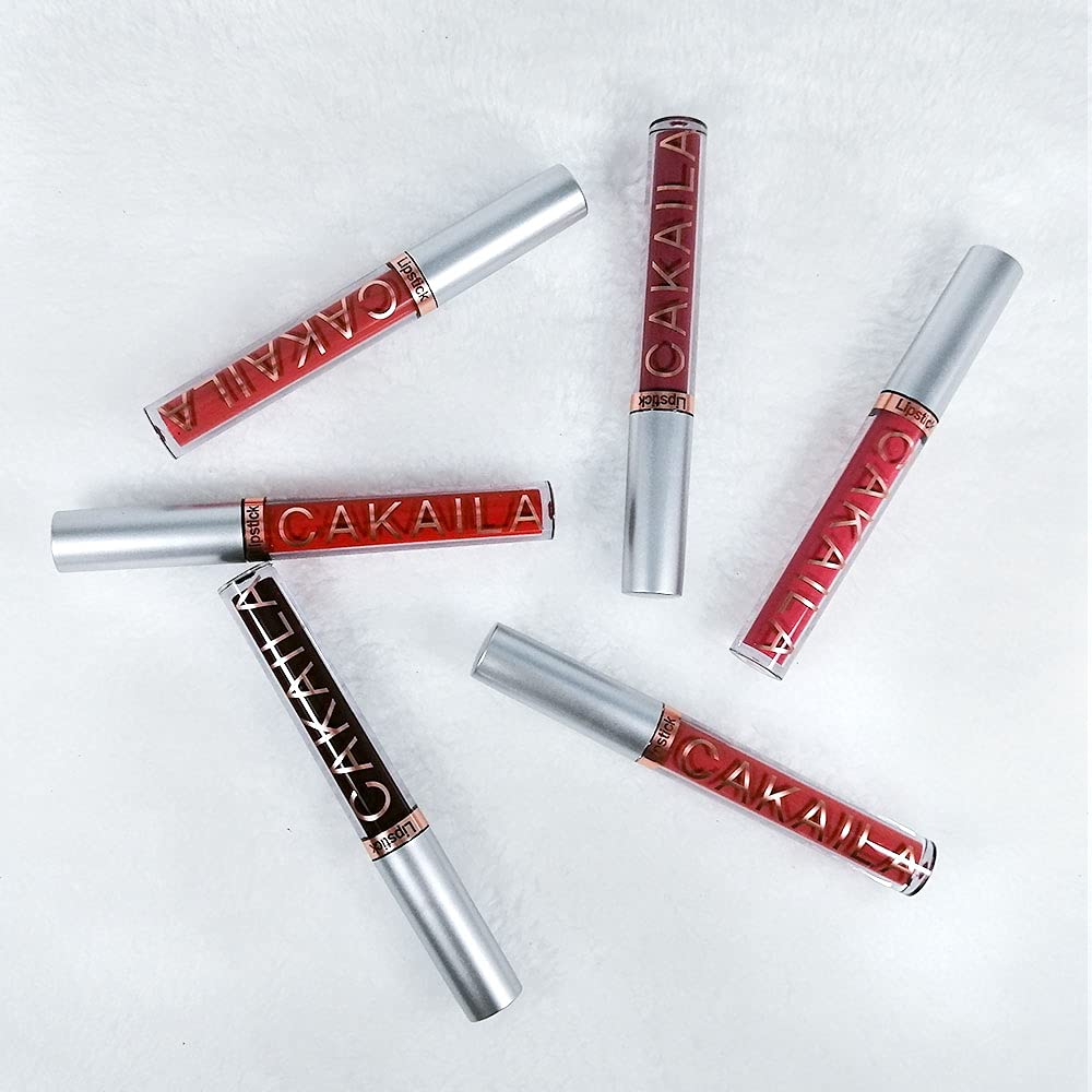 KARNAR 6Pcs Lipstick Matte Liquid Lipstick Lipgloss Set for Women labiales mate 24 horas originales matte larga duracion 24 Deep Red Original 24 Hour Lipstick Lip Stain Long Lasting Waterproof