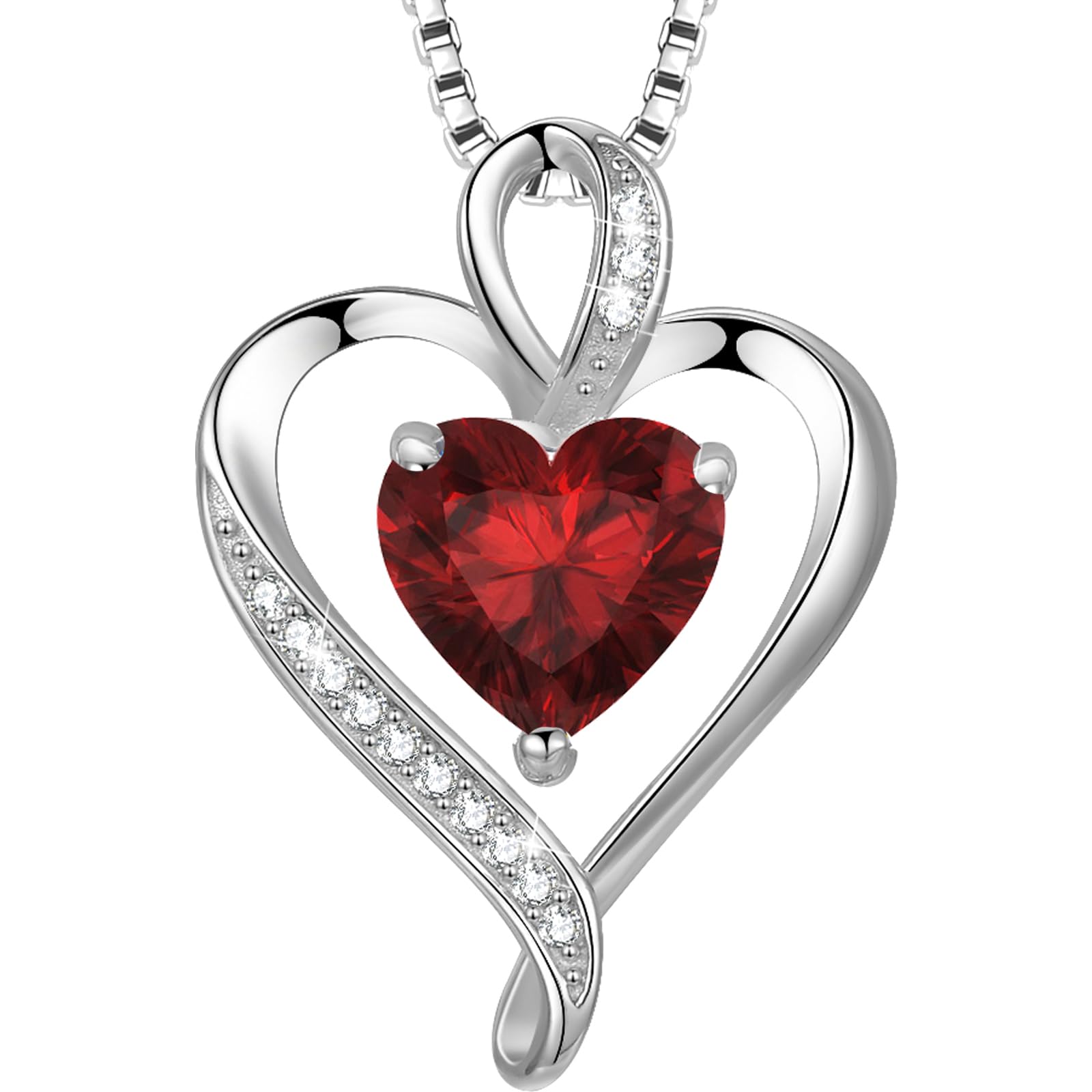 LAVUMO Collares Mujer Amor Colgante Corazón Regalos Originales para Mujer | Auténtica Plata de Ley 925/Latón Collar Joyas para Esposa Novia Cumpleaños Navidad Día San Valentín Regalo