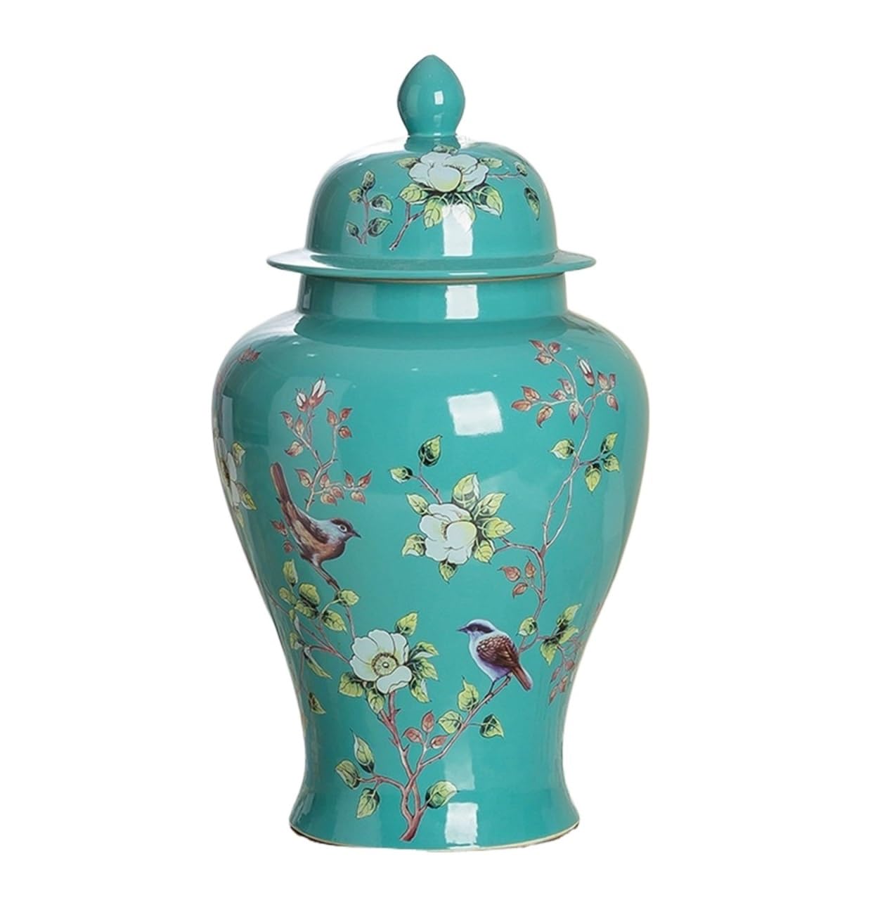GFJHdfhE Chinese Style Decorative Jar Ceramic Vase And Ginger Jar For Living Room Decor Creative Ornaments Flower Display(Grün,22x39cm)