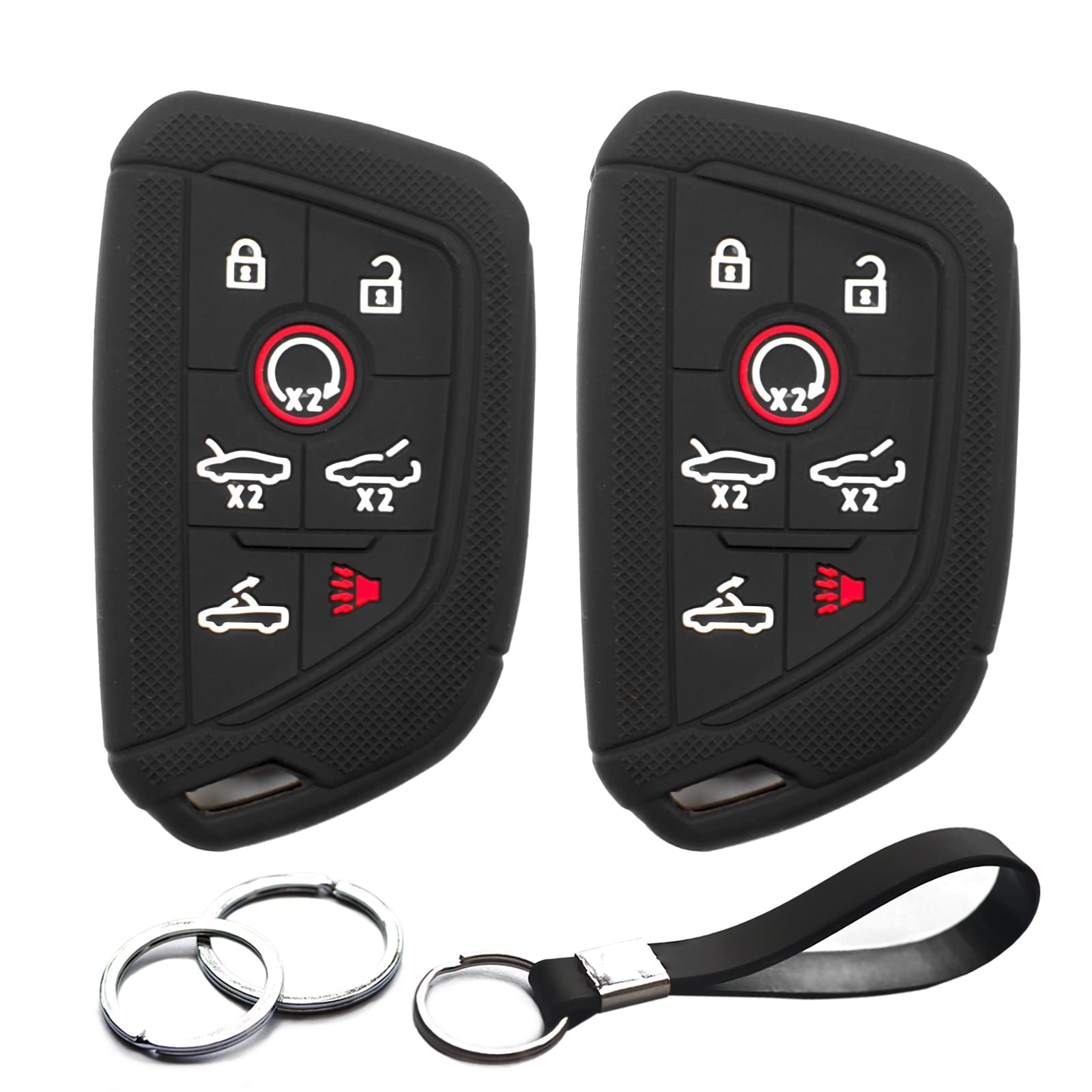 INFIPAR Silicone Key Cover Case Compatible with Chevy Smart 7 Buttons
