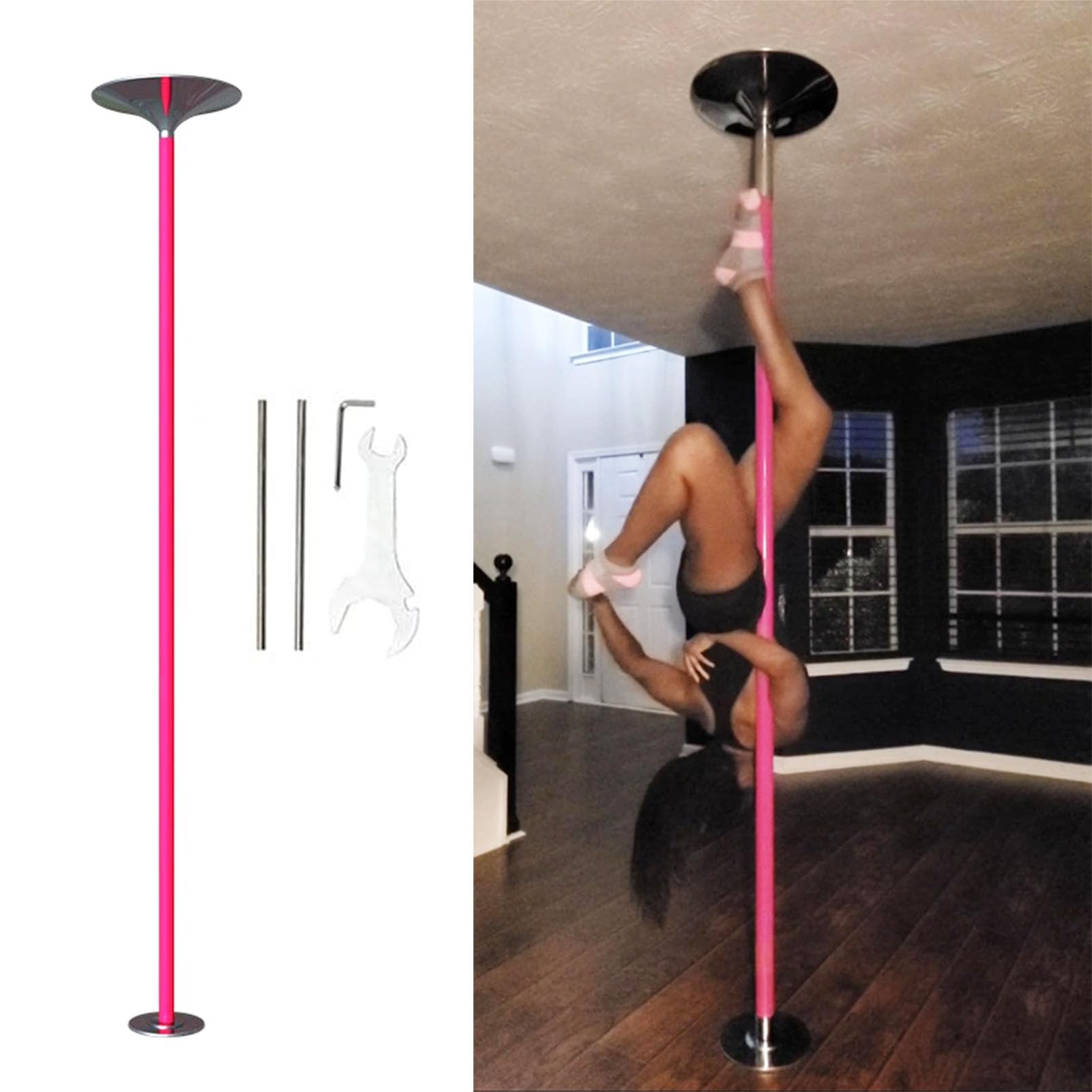 Kit De Pole Dance Portable En Silicone, Rotation à 360°, Hauteur