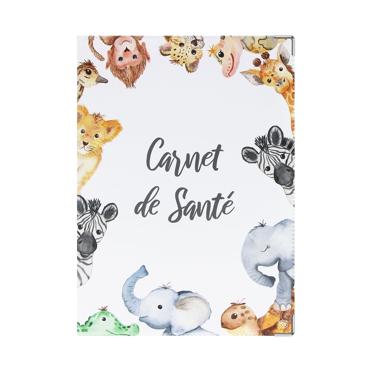 Color Pop Child Health Book Cover – Made in France – Printed PVC – For Health Log, Prescription – 22 x 16 cm (Savane) - 1