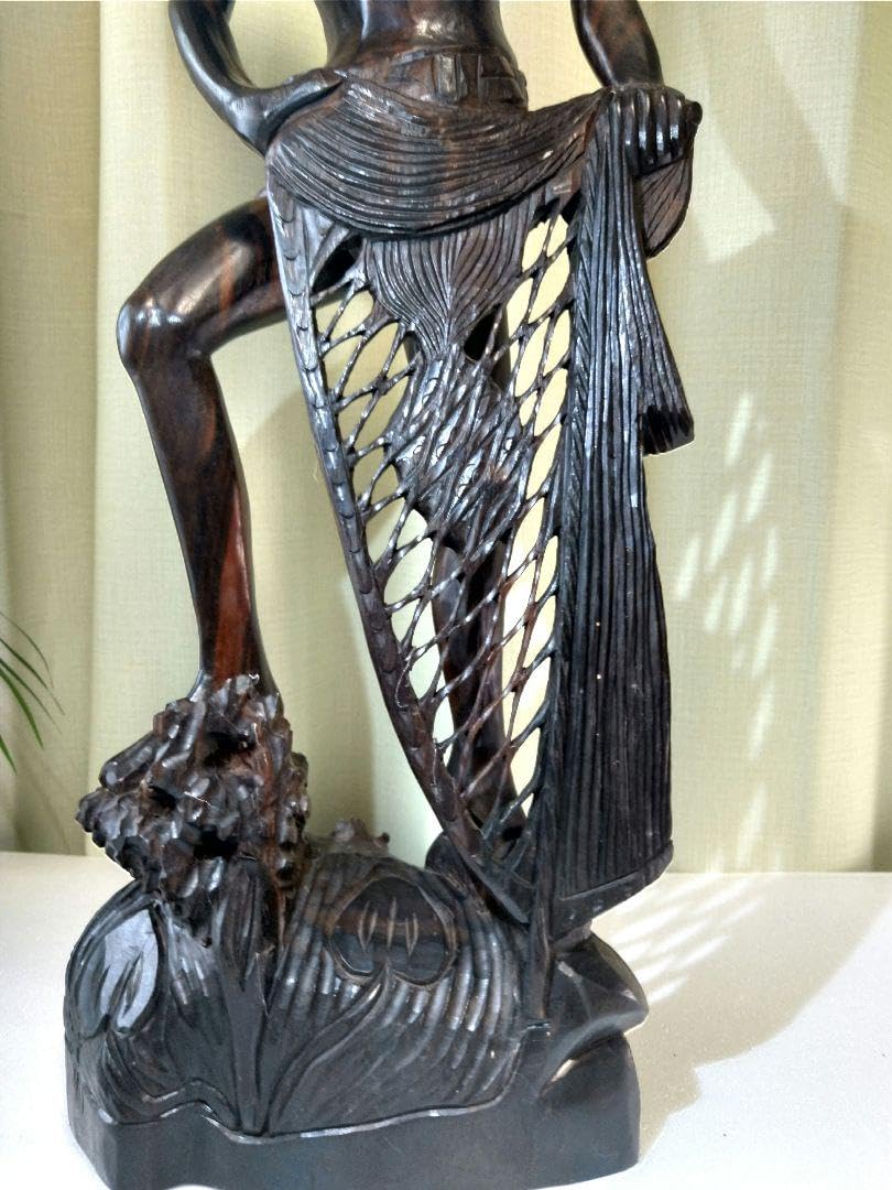 ビンテージ　骨董品　天然木　無垢材　縞黒檀　ペンギン　彫刻　置物　昭和レトロ ビンテージ 骨董 昭和レトロ天然木 置物 床の間 玄関 オブジェ
