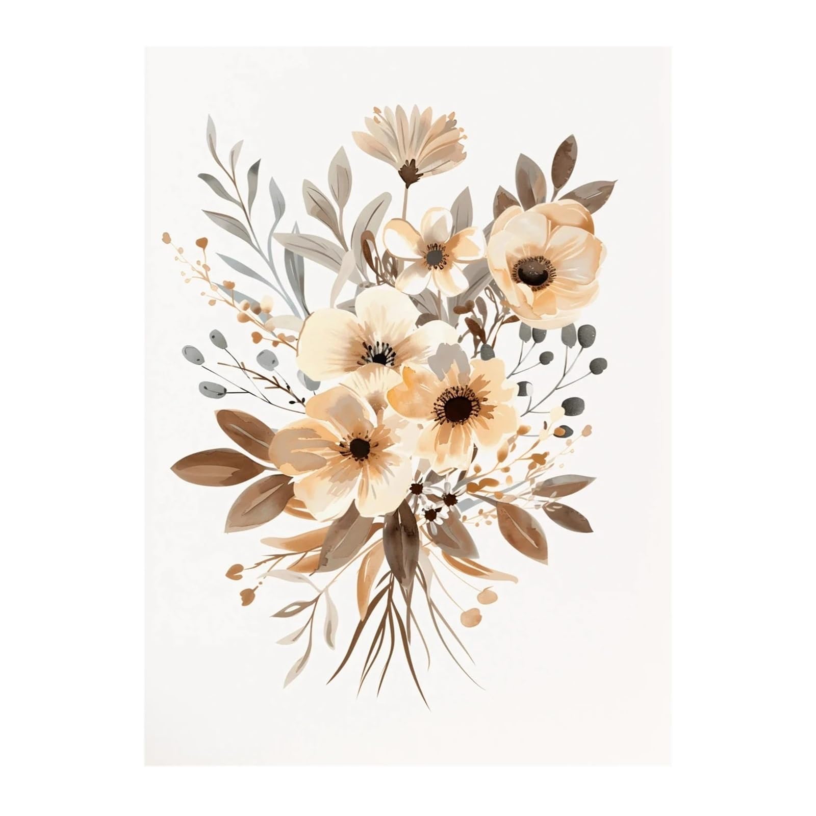 Graiting 1pc Meadow Botanical Wildflower Floral Pink Flowers Poster Canvas Painting Print For Living Room Home Decor(9,30x45cm)
