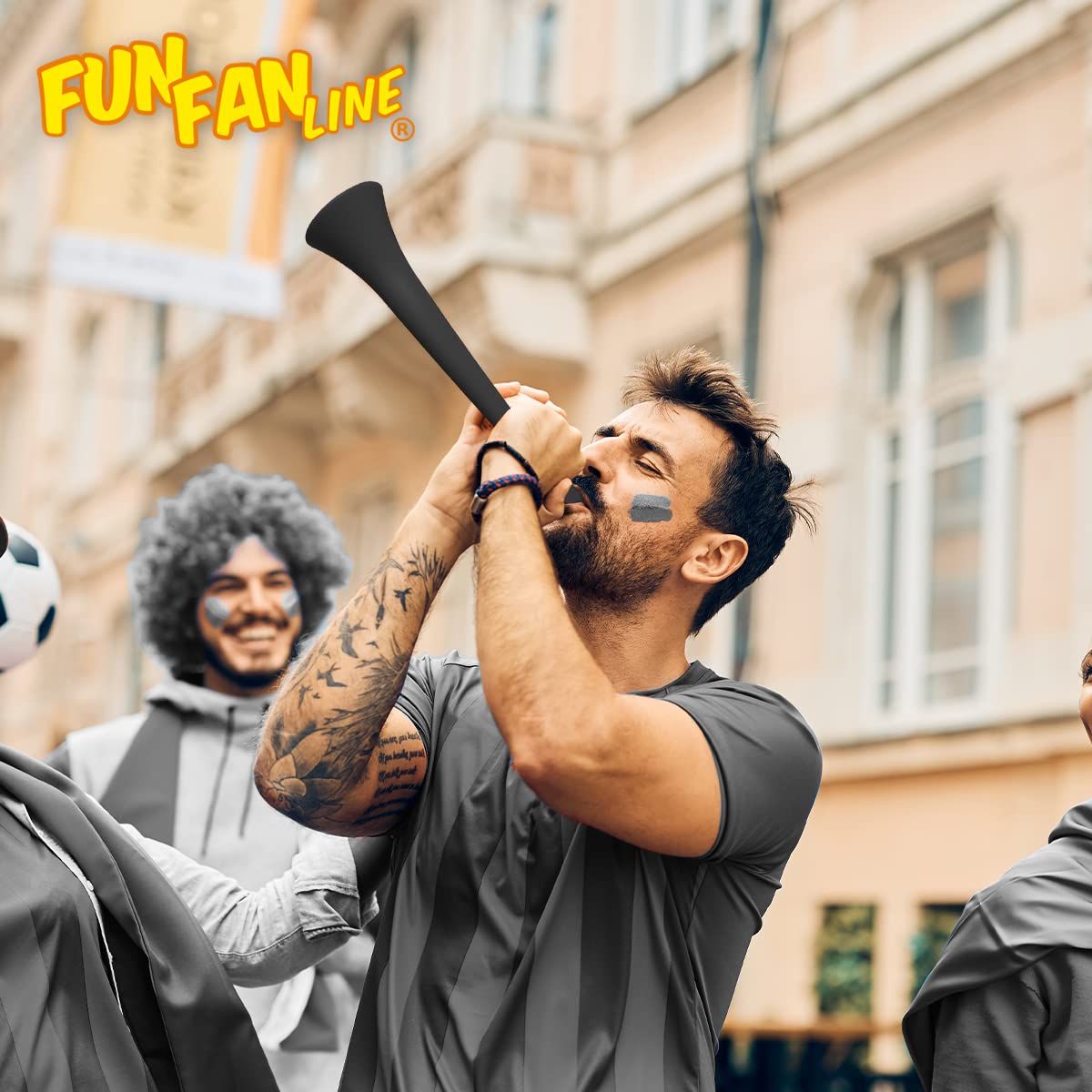 Packung x3 Kunststoff Vuvuzela Stadion/ungiftig Fußball Horn. Zübehor für Fußball- und Sportfeiern. Sehr Lautes Lufthorn für Animation.