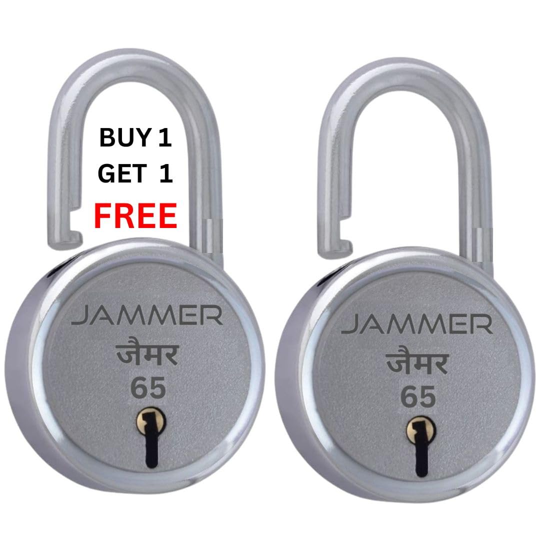 JAMMER Round 65 Lock with 3 Keys - High-Security Door and Gate Lock for Home and Commercial Use - Durable 60mm Padlock with Lever Technology- Pack of 2