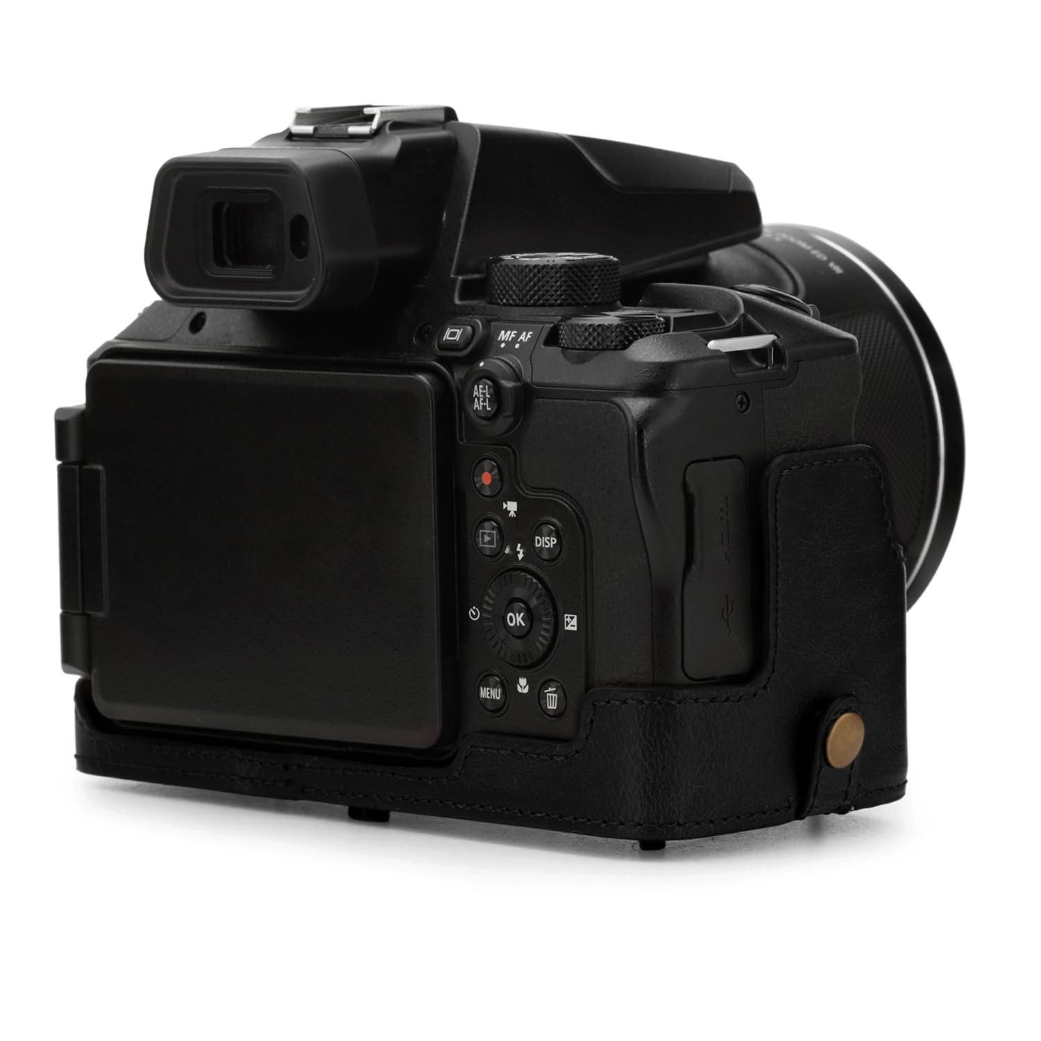 MegaGear - Etui Ochronne Ze Sztucznej Skóry Kompatybilne Z Nikon Coolp - czarny, 11 cm x 9 cm x 12.5 cm, MegaGear Etui ochronne ze sztucznej skóry kompatybilne z Nikon Coolpix P950 - czarne, Jednolity