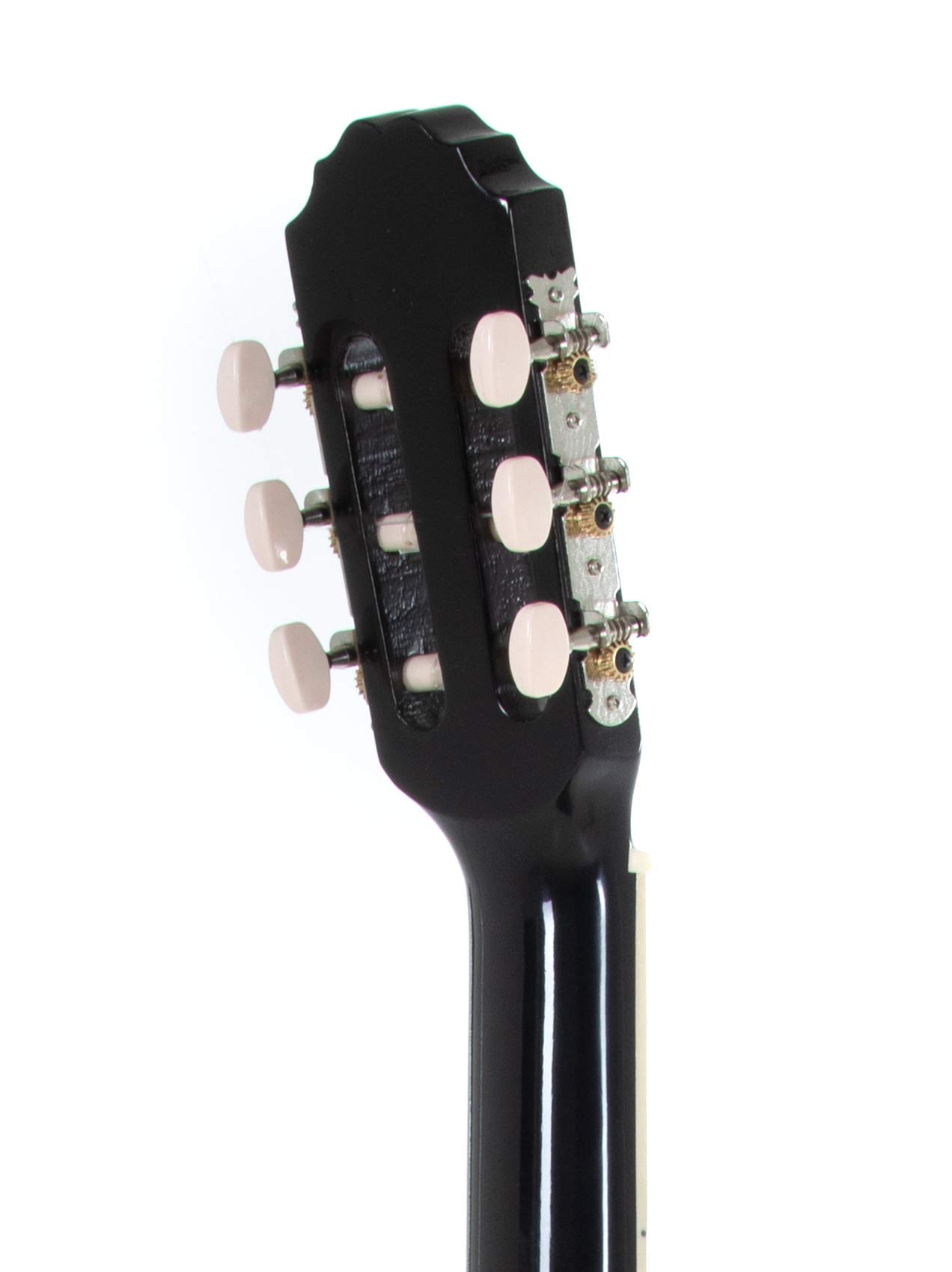 GEWA Chitarra classica, Chitarra Basic, corpo tiglio, tastiera in legno di pakka, meccaniche cromate, Set 3/4 nero, inclusa borsa, accordatore, plettri