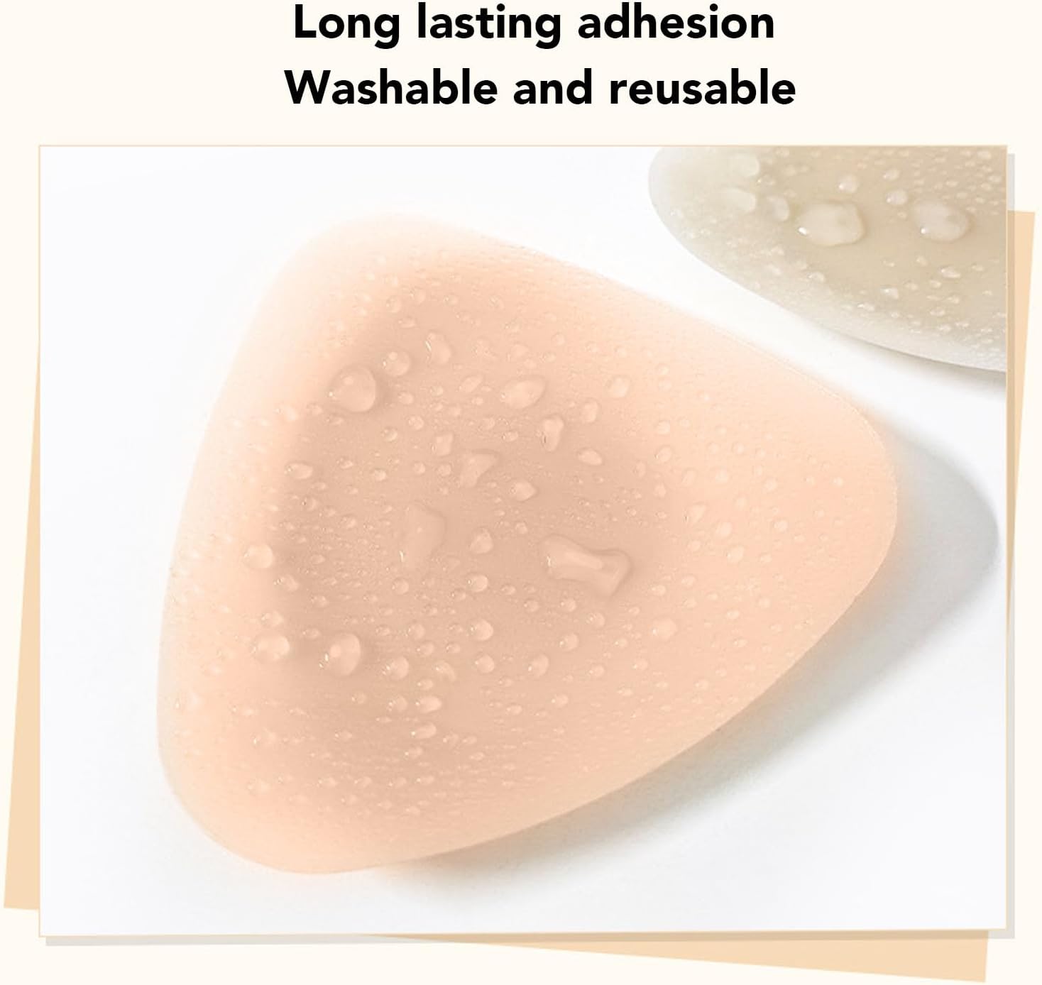 Dioche Triangle Nipple Covers for Women, Triangle Sticky Bra Pads Water Proof Thin Deep V Soft Reusable Adhesive Bra Inserts Pads 8cm - Image 6