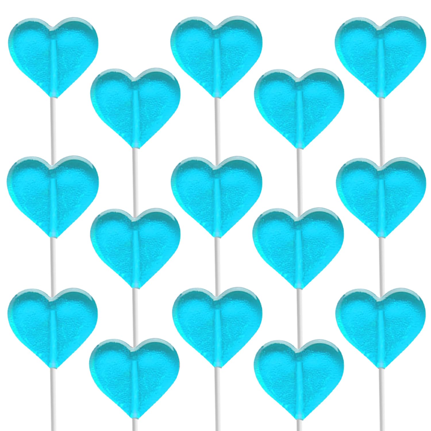 30-Pack Lollipops Mini Heart Shaped Blue-Raspberry Flavored Delicious Lollipop, Individually Wrapped, 5g Lollipop