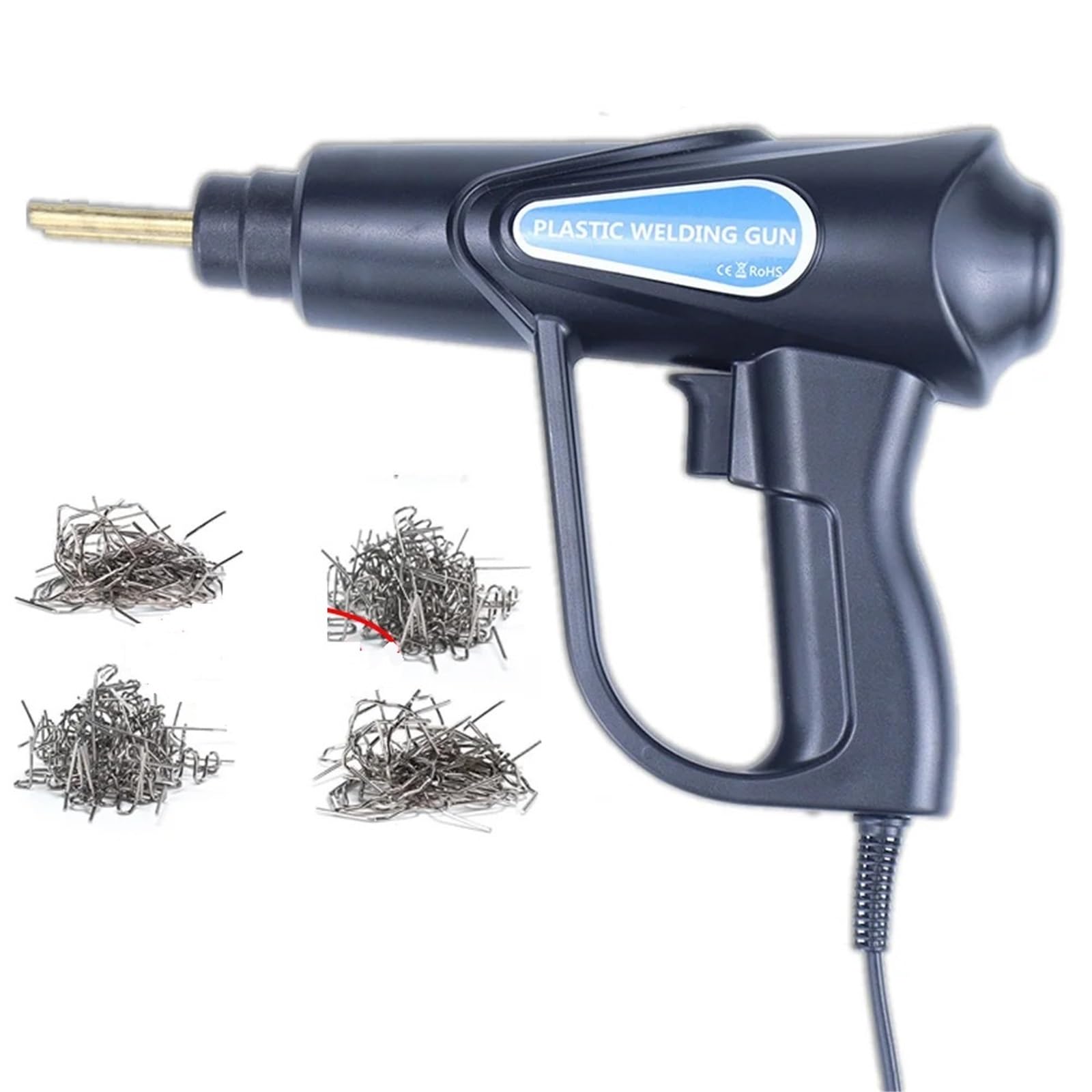 Zgrzewarka do plastiku Zestaw do spawania tworzyw sztucznych 70 W z 200/600 szt. gwoździ samochodów, napraw rur, projektów DIY, maszyna(600Pcs Nails)