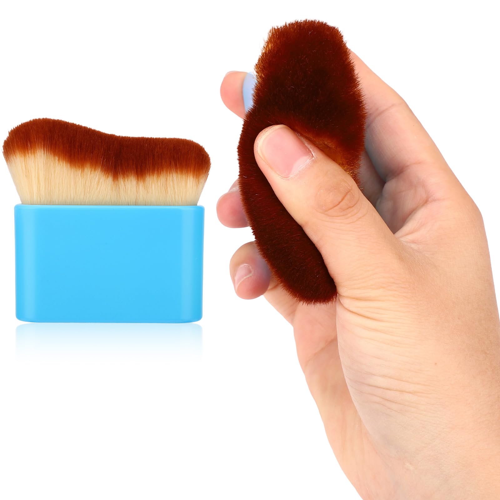 NQEUEPN Pennello per Autoabbronzanti, Applicatore Autoabbronzante Fondotinta Pennello per Trucco Corpo for Viso Schiena Gambe (Blu)