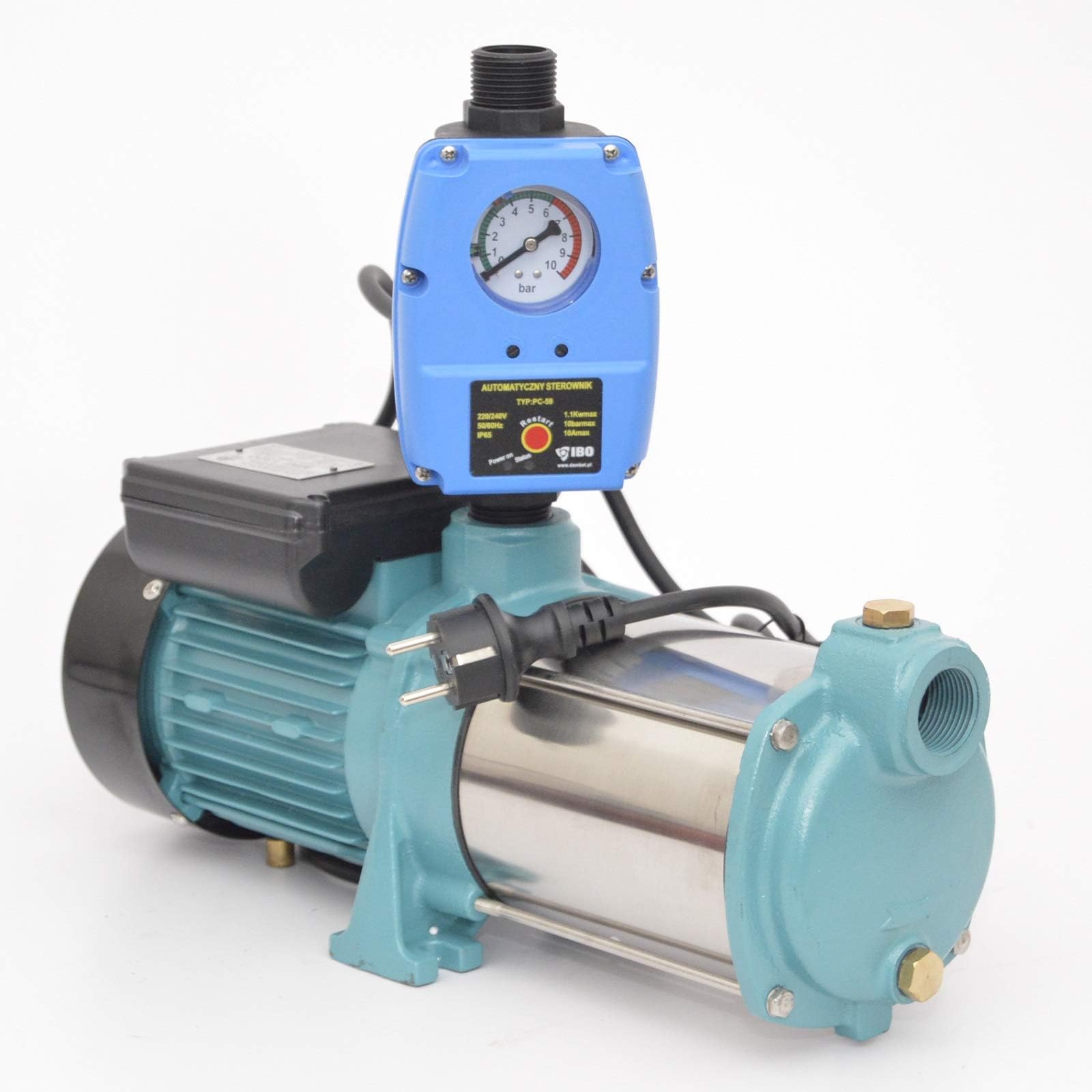 Kreiselpumpe Hauswasserwerk Gartenpumpe MHi 1300 Watt 6000 L/h 5,5 bar