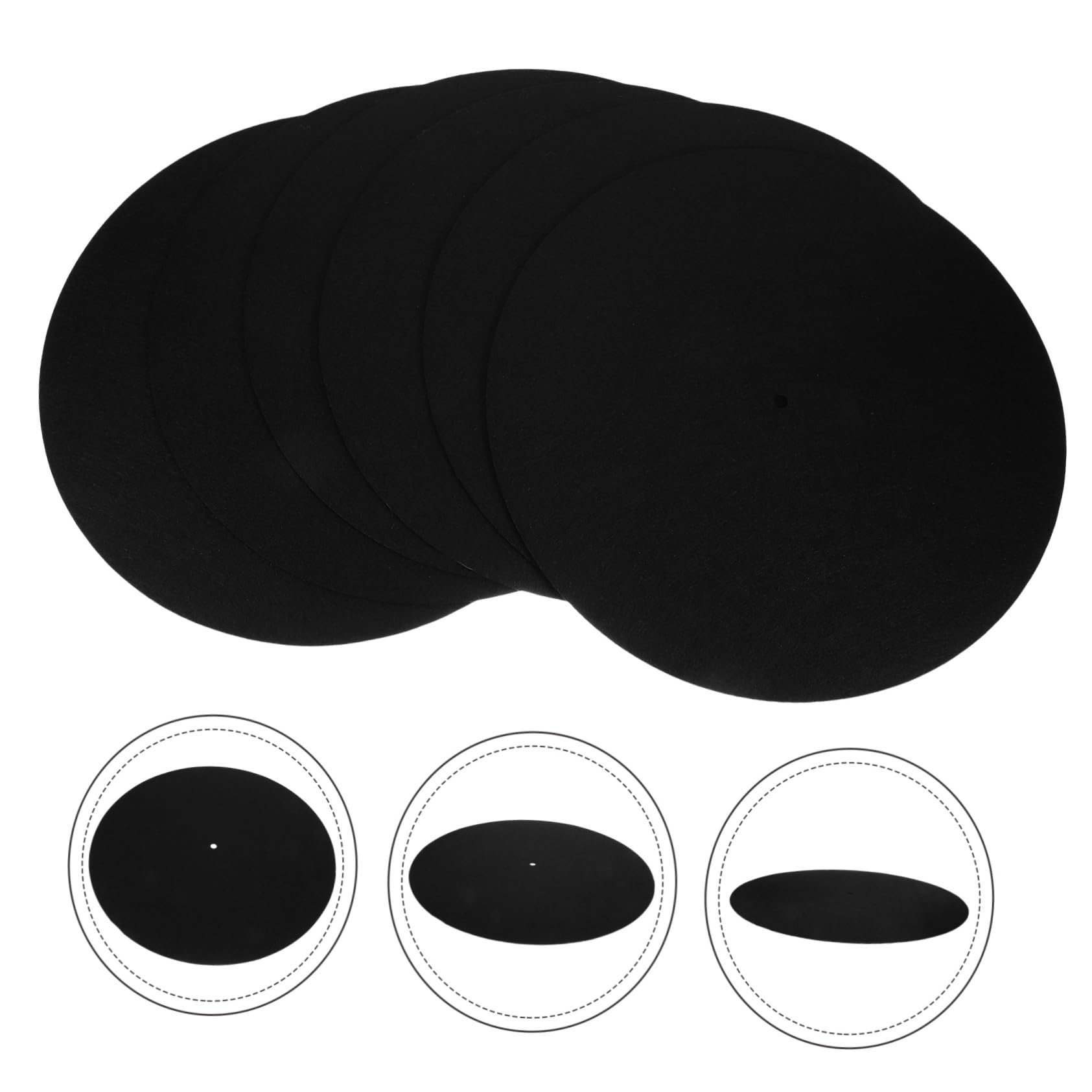 COSMEVIVI Turntable Mats for Vinyl Record Players 6 Pack Soft Felt Platter Pads Noise Reducti