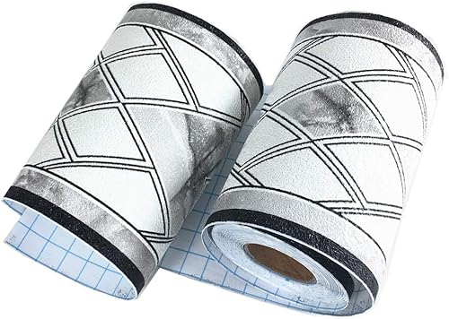 Papel tapiz decorativo 3D impermeable, para decorar el borde del baño, la cocina, la encimera del salpicadero, 4 x 16.4 pies (estilo 1)
