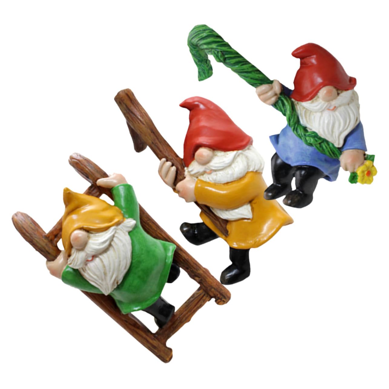 Toddmomy 15kawałki Ozdobne Figury Gnomów Do Wiszenia Wiszące Dekoracje Ogrodowe Wesołe Postacie Do Zawieszenia Ogrodzie Wykonane z Żywicy Tarasu i Podwórka