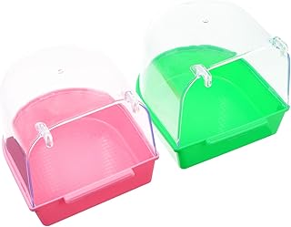 VILLFUL 2 Pçs Banheira De Pássaro Banheira De Pássaro Bacia De Banho De Pássaro Alimentadores De Pássaros Para Acessórios De Limpeza Acessórios Ao Ar Livre Comida De Pássaro Banheiras De