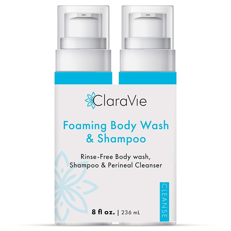 ClaraVie Sabonete Líquido Corporal Espumante, Shampoo e Limpador Perineal Gentell Select, Pacote com 2 de 237 mL