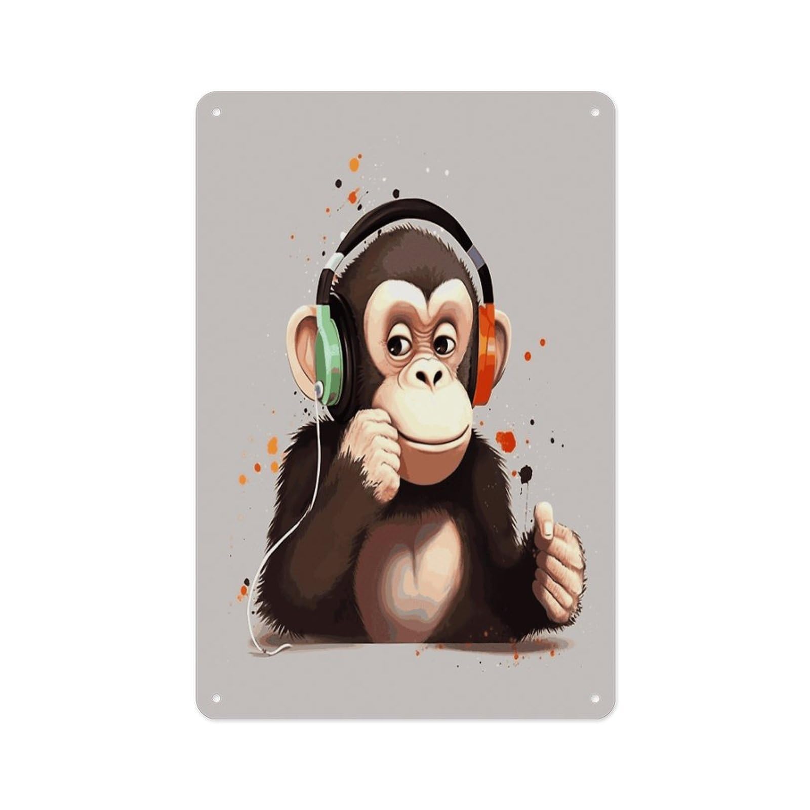 Fekiloot Style Music Monkey Wall Decor Metal Signs Tin Signs Poster