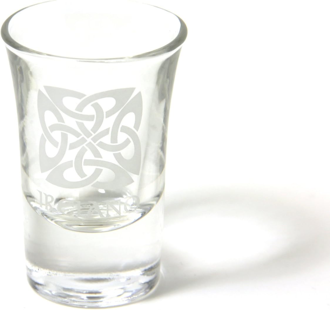 Irish Shot Glass -Frosted Celtic Knot and "Ireland"