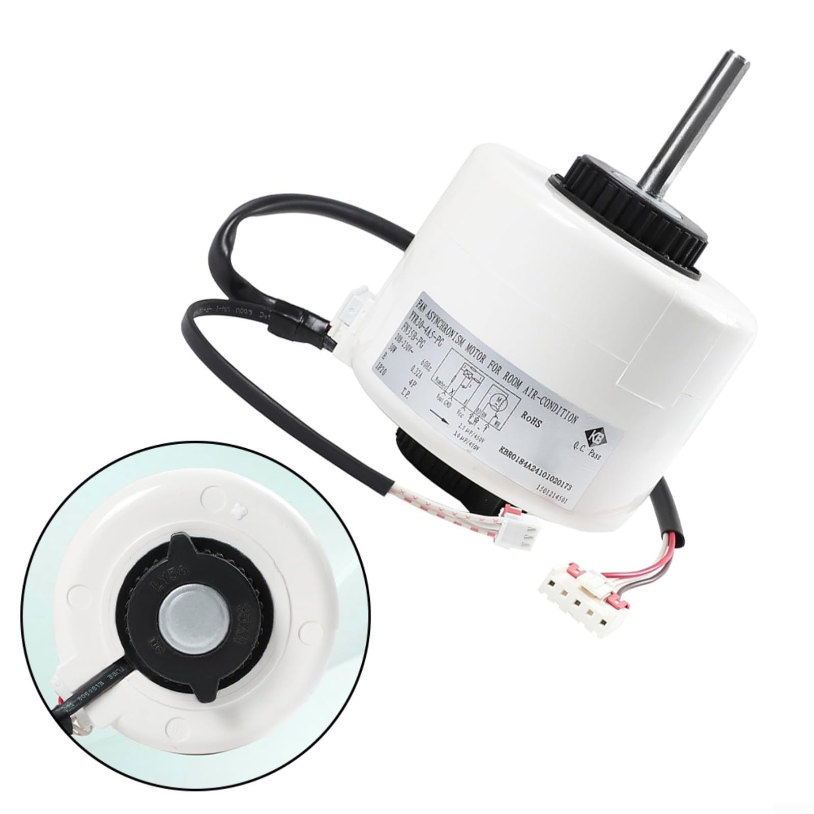 Motor de ventilador interior de CA de 6 cables FN35B-PG YYR30-4A5-PG para Y4S476E002G, 30W 208-230V 60Hz Motor de aire acondicionado de rodamiento de bolas de bajo ruido
