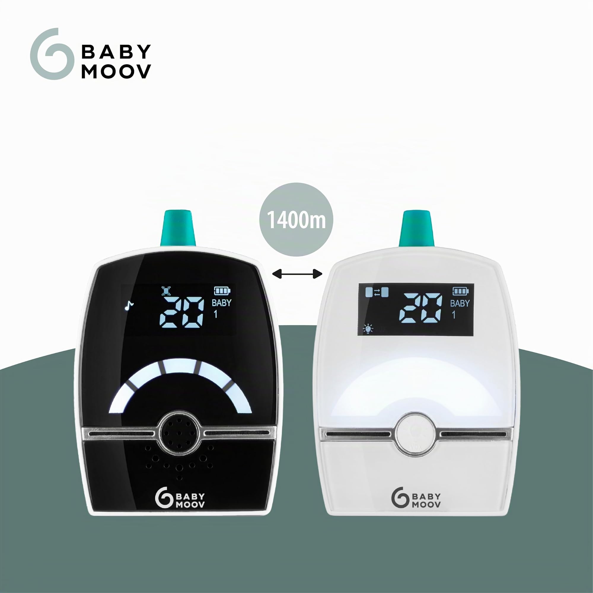 Babymoov Premium Care Vigilabebés de audio 1400 m, Unisex, 1400 m, Negro