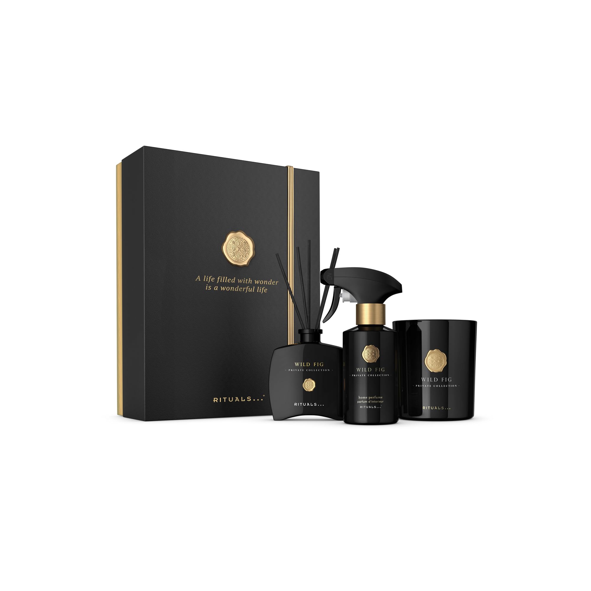 RITUALS Geschenkset Wild Fig Large – luxuriöse Raumdüfte aus der Private Collection – Aromatherapie-Geschenkbox mit Raumparfüm, Duftkerze und Duftstäbchen
