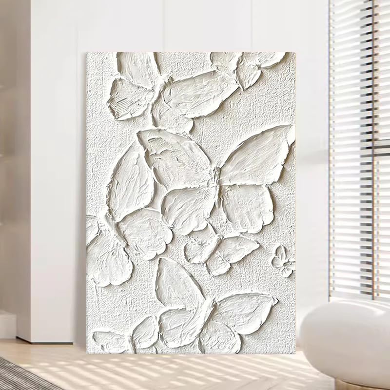 Art mural esthétique texturé avec fleur peinte à la main sur toile