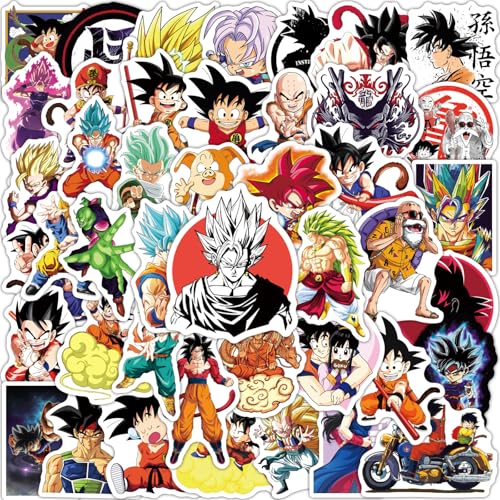 100pcs Anime Dragon and Ball Stickers Mixed Pack Lovely Cartoon Characters Decals Cartoon Anime Sticker for Kids Teens Waterproof Stickers for Water Bottle Laptop Luggage Helmet Skateboard Guitar