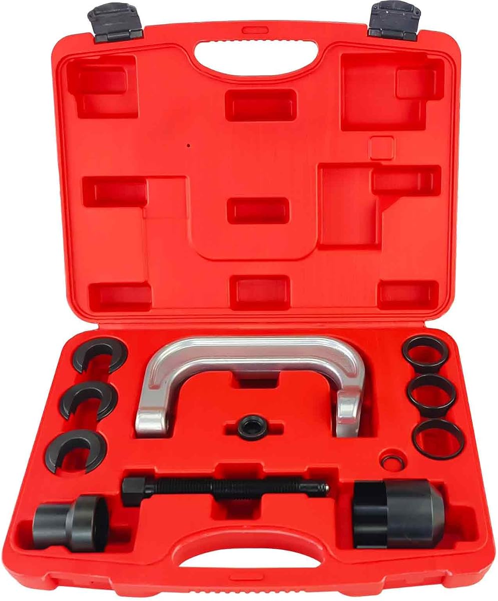 Kit de reparación de la herramienta de extracción del casquillo del brazo de control superior de 13 piezas para Ford GM Chrysler, conjunto de herramientas de servicio de marco forjado en C