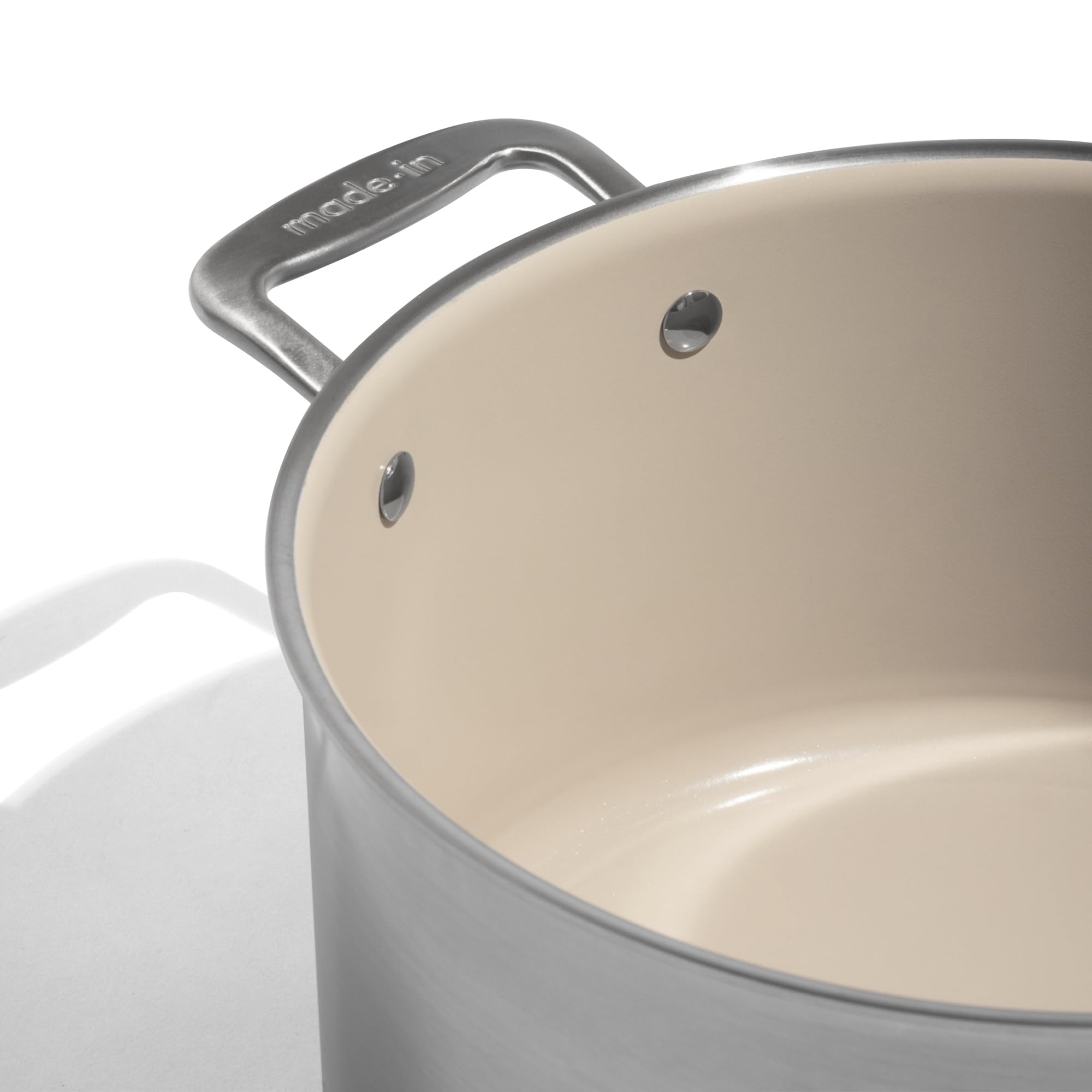 Made In Cookware - 8 QT CeramiClad Non Stick Stock Pot with Lid - 5-Ply Stainless Clad with Stay-Cool Handle - Professional Cookware - Crafted in Italy - Induction Compatible