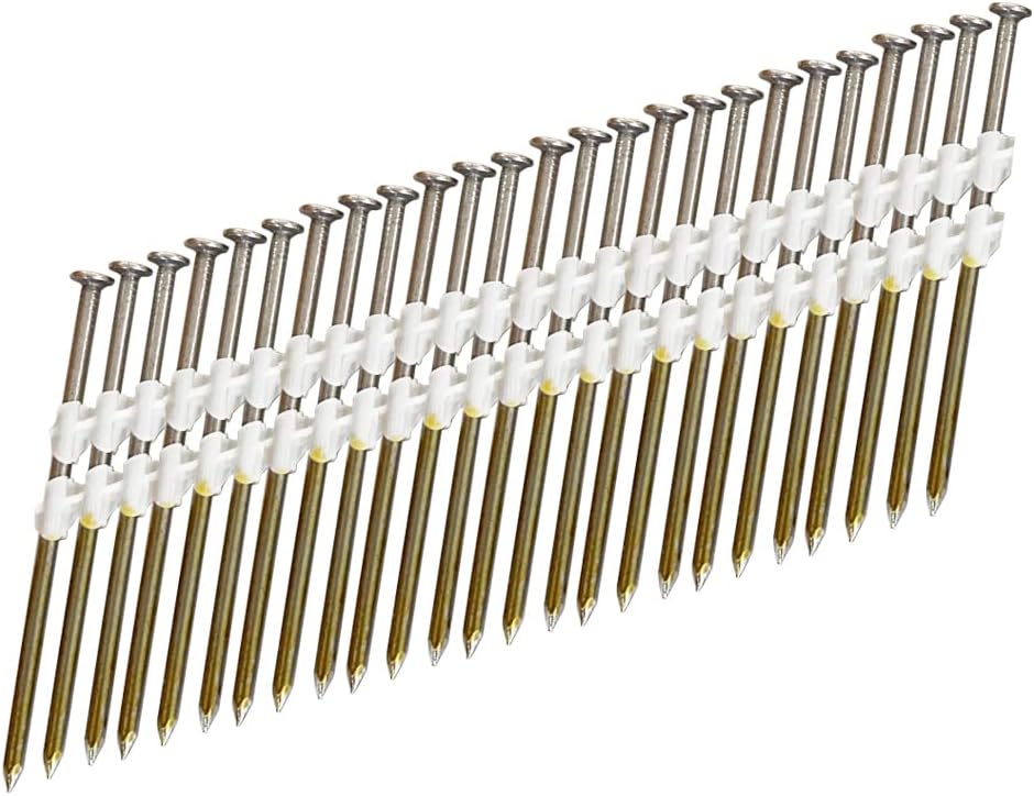 meite 21 Degree Framing Nails, 2-3/8-Inch x 0.113-Inch Round Head Plastic Strip Collated Framing Nails Smooth Shank Nails for Framing Nailer Gun (5,000 Counts)