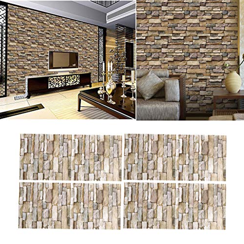 gazechimp Papel de Parede de Efeito de Tijolo 5pack Papel de Parede 3D de Efeito de Tijolo de Pedra
