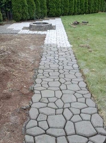 Forma Molde Piso Calçada Jardim Easy Piso Original Caminho de Pedras com Manual para Construção e De