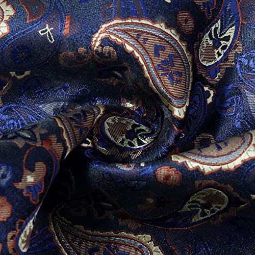 Image of Paisley Floral Mens Tie Formal Necktie Pocket Squares Ties Clips Cufflinks Classic for Men Set