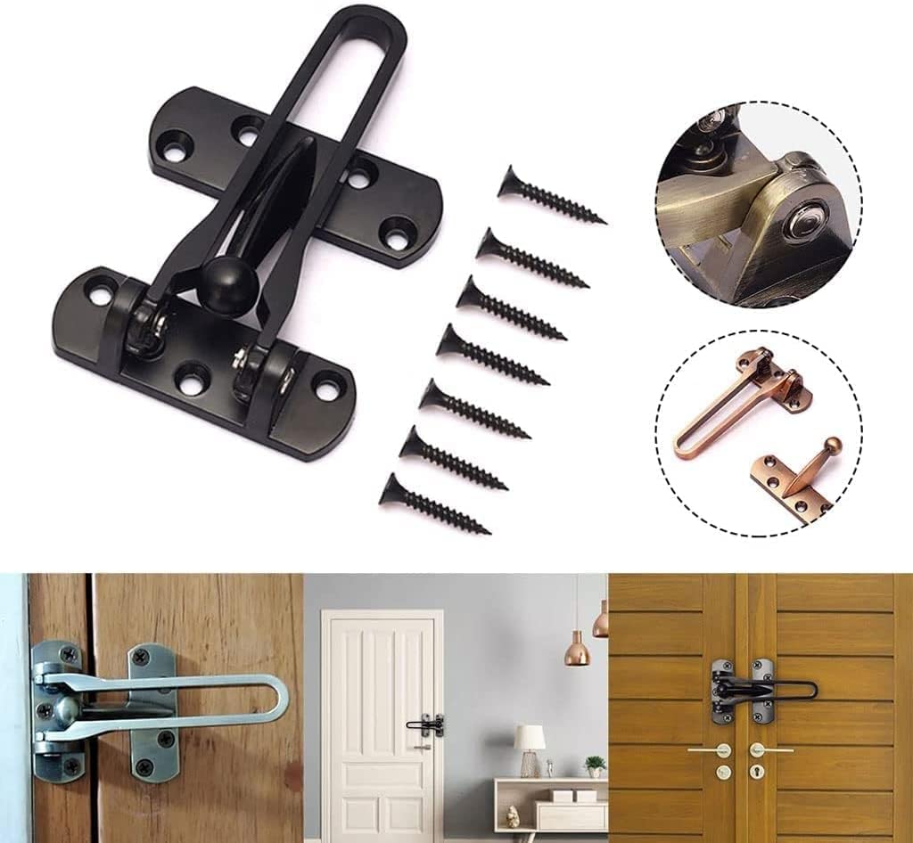 Sliding Bolt Door Locks Padlock,Door LockDG002 Door Zinc Alloy Swing Bar Lock Brushed Finish Door Bolts Door Safety Chain Home Hotel Lock (Color : Silver)