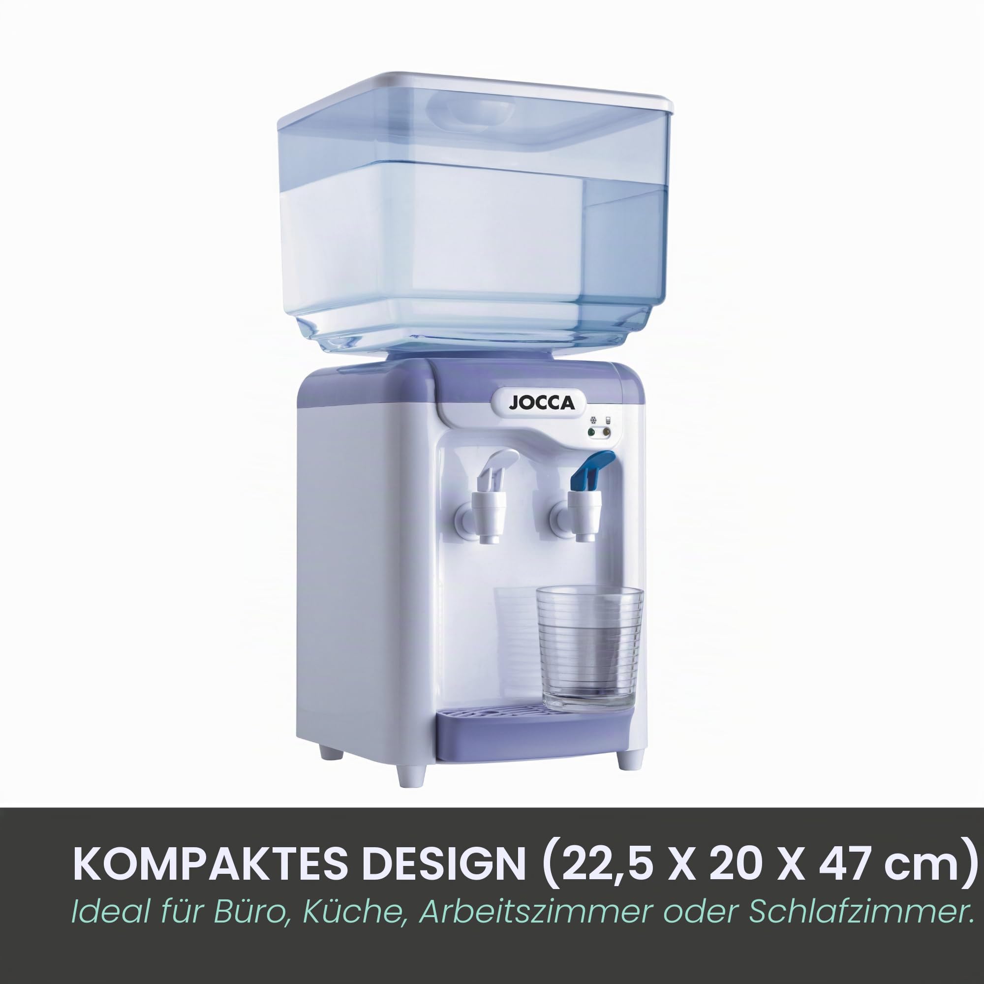 Jocca Wasserspender mit 7 Liter Tank, Kühlsystem 10-15°C, BPA-frei, Weiß-Lila