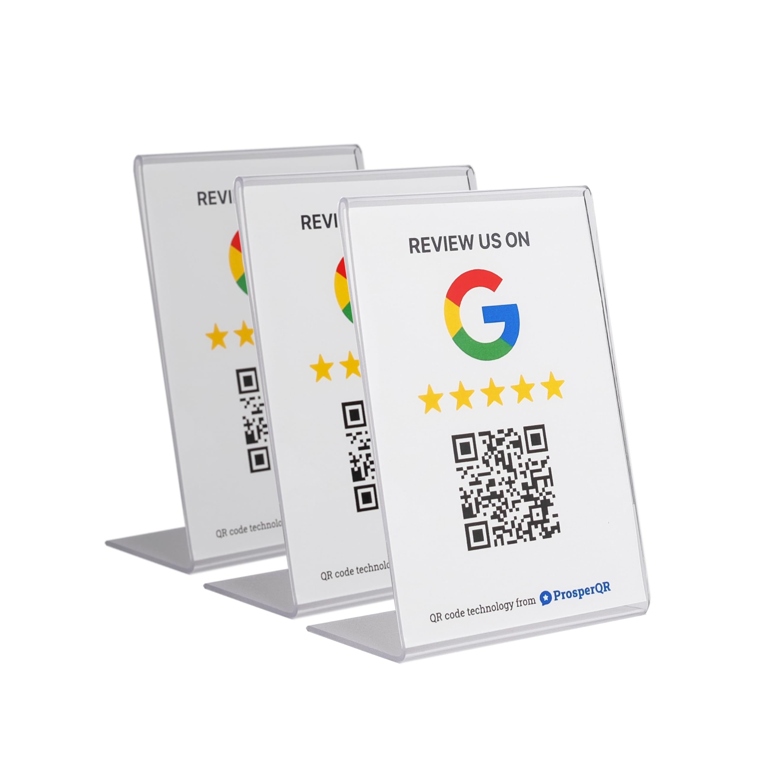 Google Review Stand, All Phones Compatible, Easy Setup (3-Pack)