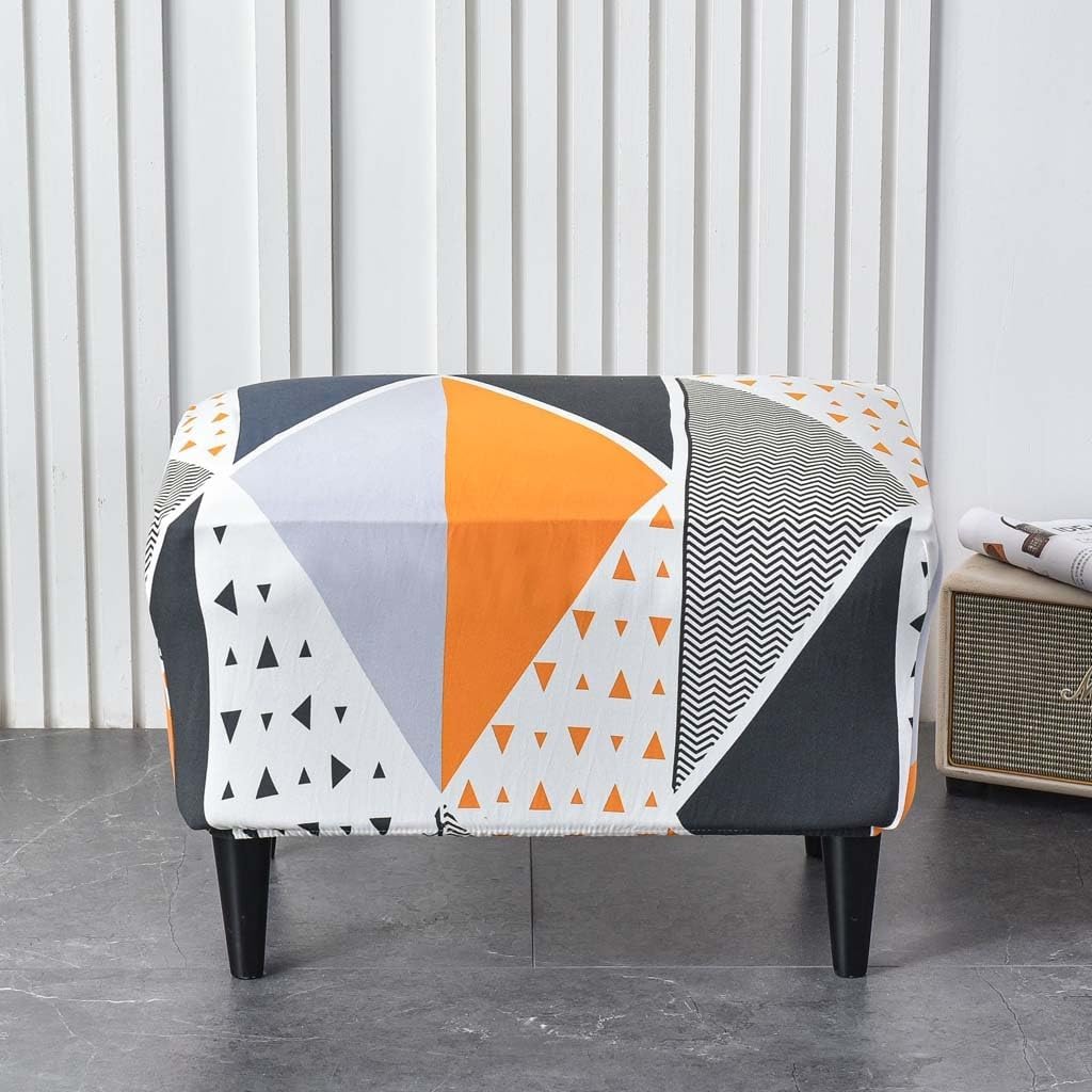 Rectangular Ottoman Stretch Cover Non-Slip Footstool Seat Protector Elastic Bottom for Easy Fit Perfect for Home Décor and Furniture Protection