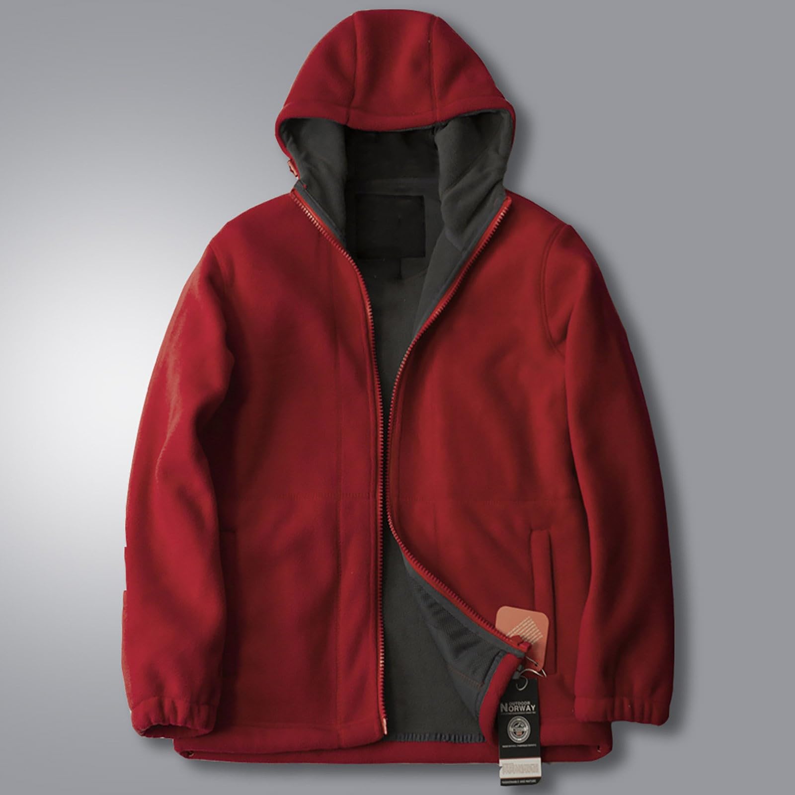 Giacca softshell da uomo con calda imbottitura, giacca da mezza stagione da uomo con cappuccio, giacca invernale casual, alla moda, in cotone con tasche, per attività all'aria aperta, con polsini